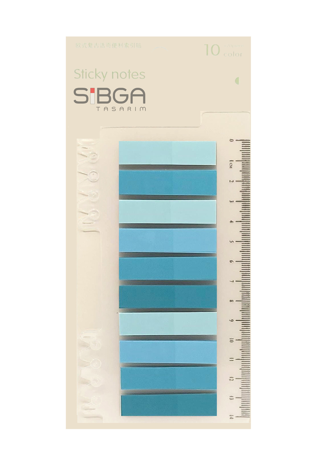 sibga tasarım Şeffaf Mavi tonlar Postit Post-it Post it. Kitap Ayracı Ayraç Postit Sticker Not Kağıdı 200 Yaprak