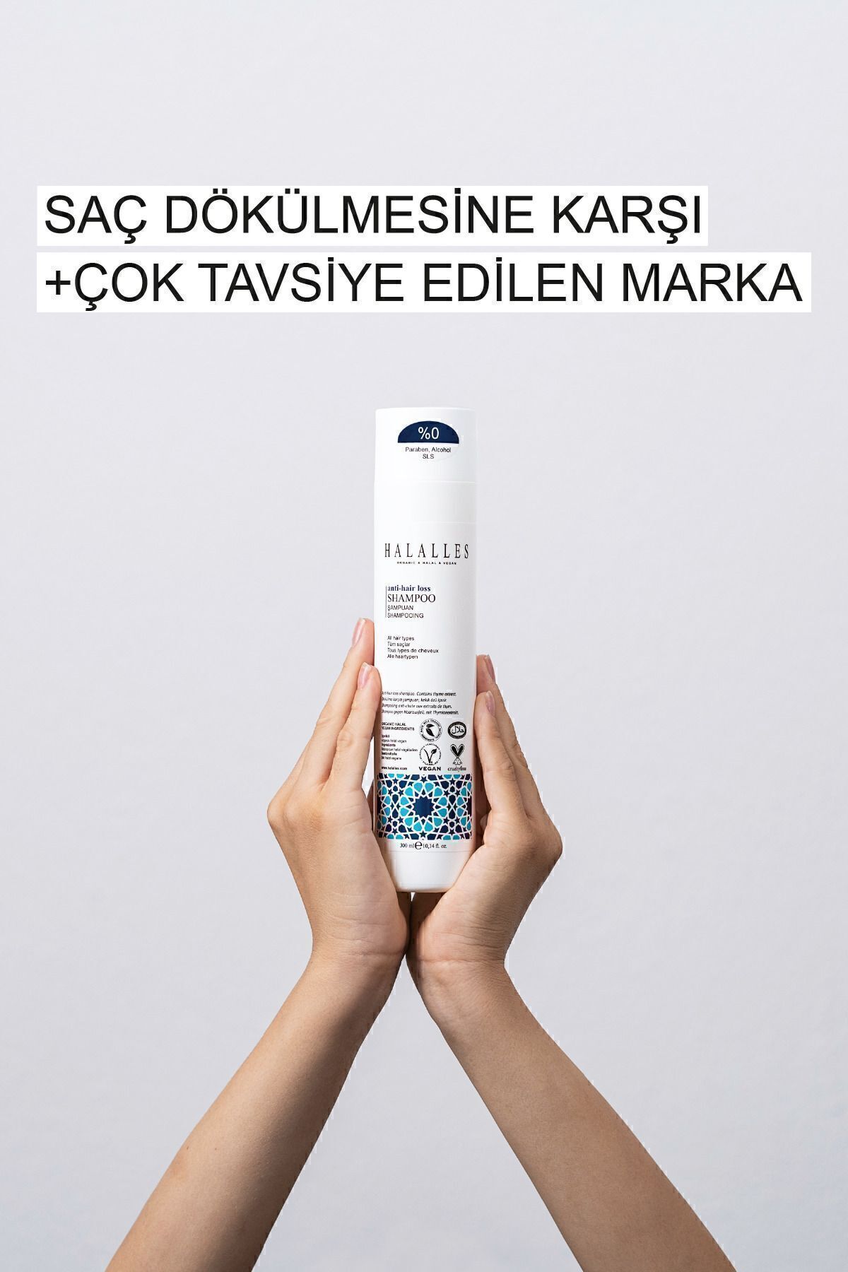 Halalles Saç Dökülmesine Karşı Şampuan – Sülfatsız & Vegan Formül 300 ml-6