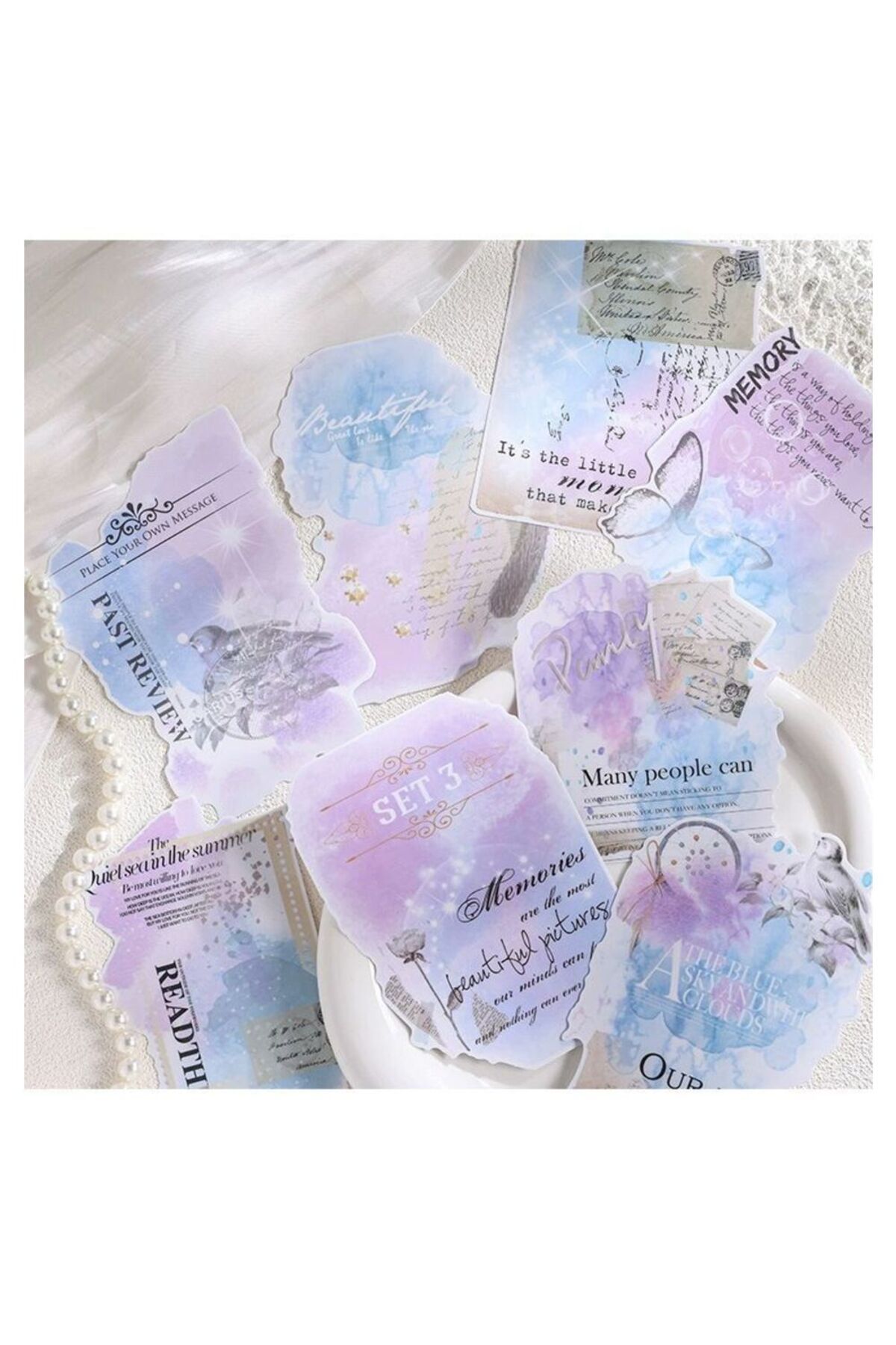 İthal-H10-8Pcs Background Pet Sticker - Number : 2 3