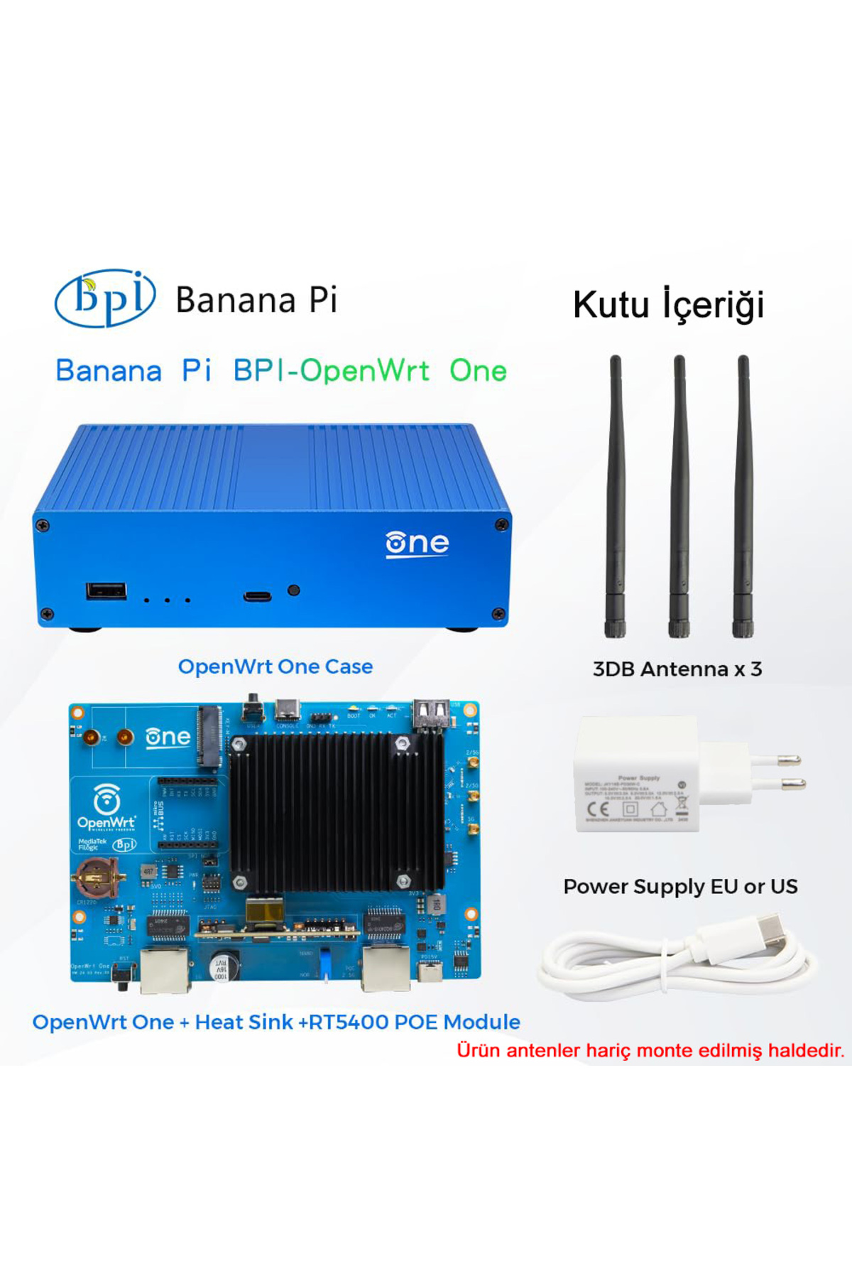 WayPonDEV Banana Pi OpenWrt One Router Board - WiFi 6 Dual Band, 2.5GbE WAN, 1GB RAM, M.2 NVMe, Per DIY E IoT - 2
