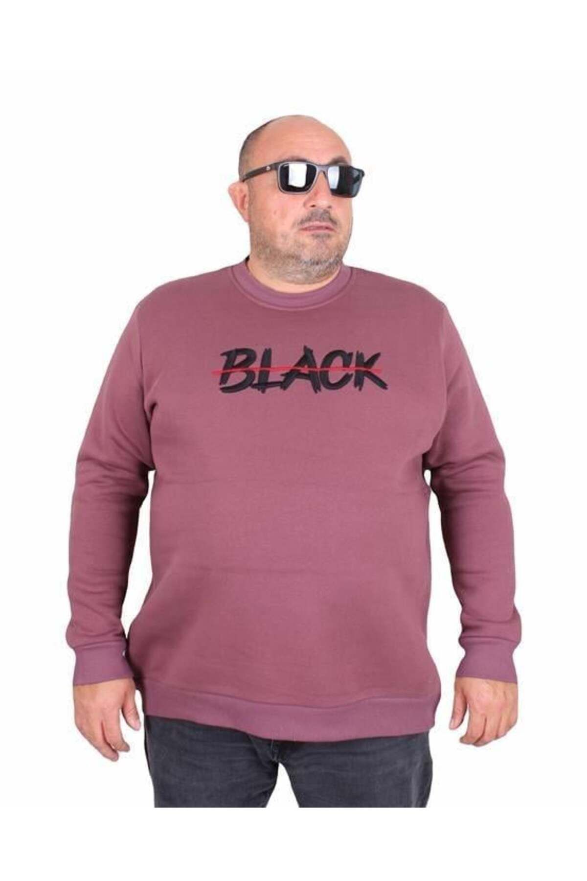 Starbattal Hanorac Pentru Bărbați De Mărime Mare - 3 Fire, Decolteu, Negru Violet Masculin - 8XL