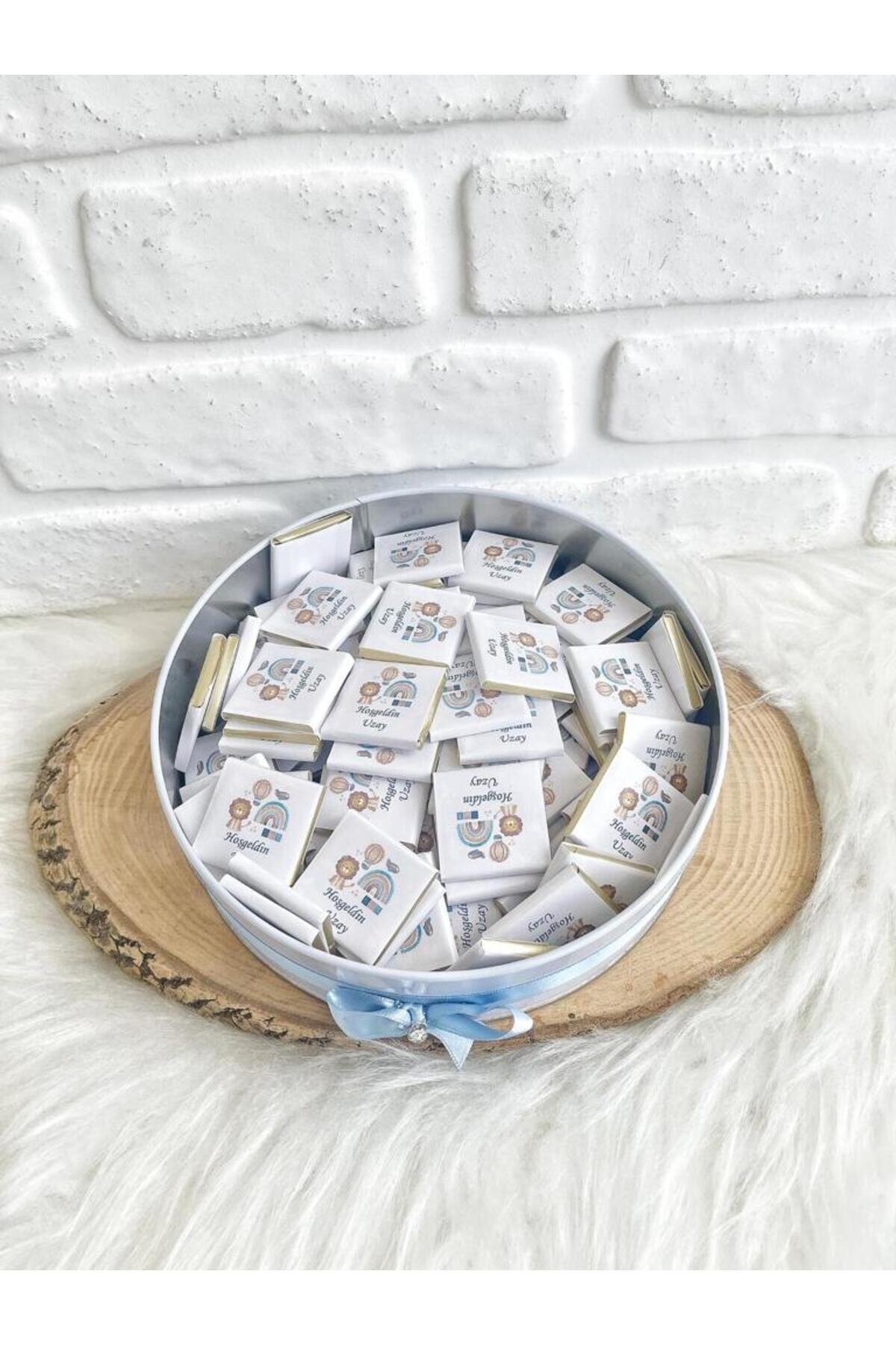 Angel Gift Chocolate 50 Adet Aslan Isme Özel Hoşgeldin Erkek Bebek Hediyelik Doğum Çikolatası fotoğrafı 7 (önizleme)