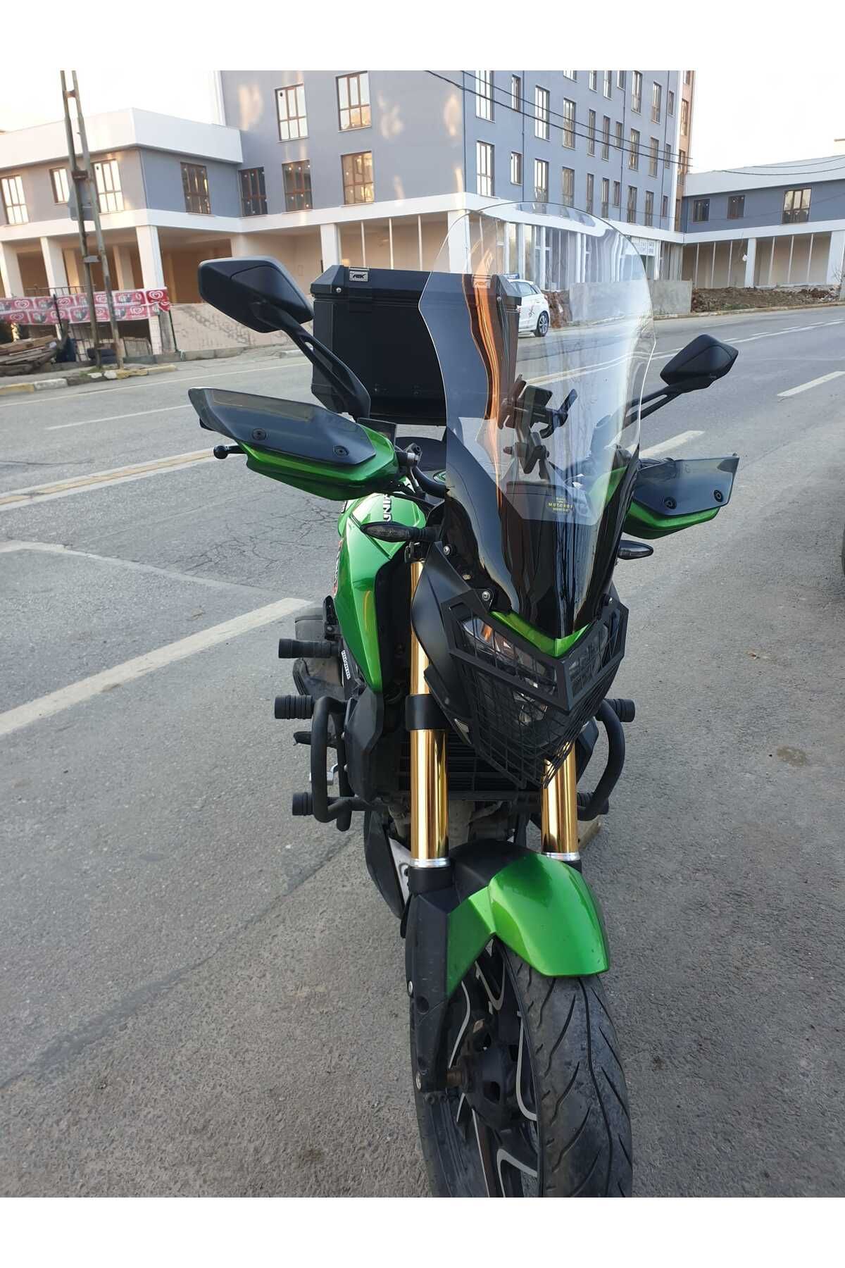 Bajaj Dominar 400 Siperlik Ön Cam 2017-2025 Model 58cm Şeffaf Renkli 4mm ORTA BOYLU CAM