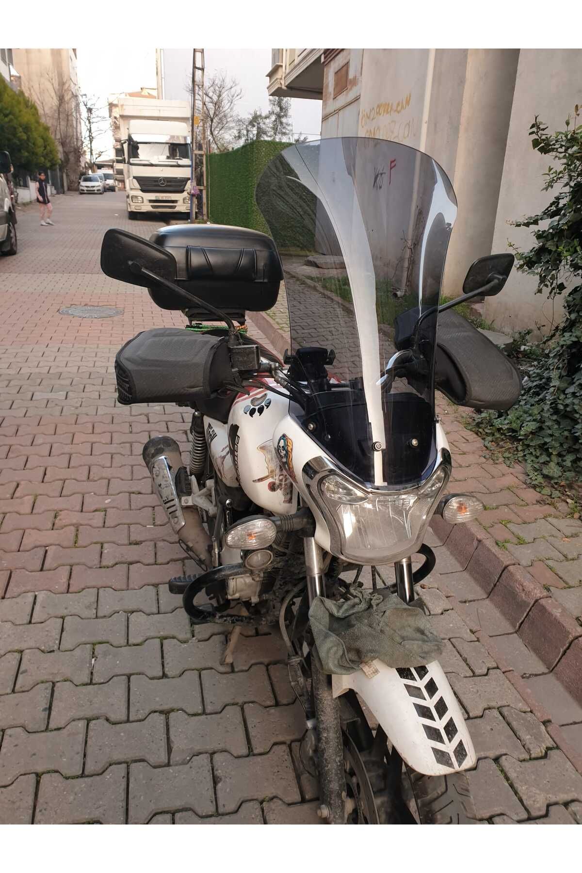 Bajaj V15 Siperlik Ön Cam 2017 2018 Model 57cm Füme Renkli 4mm ORTA BOYLU CAM