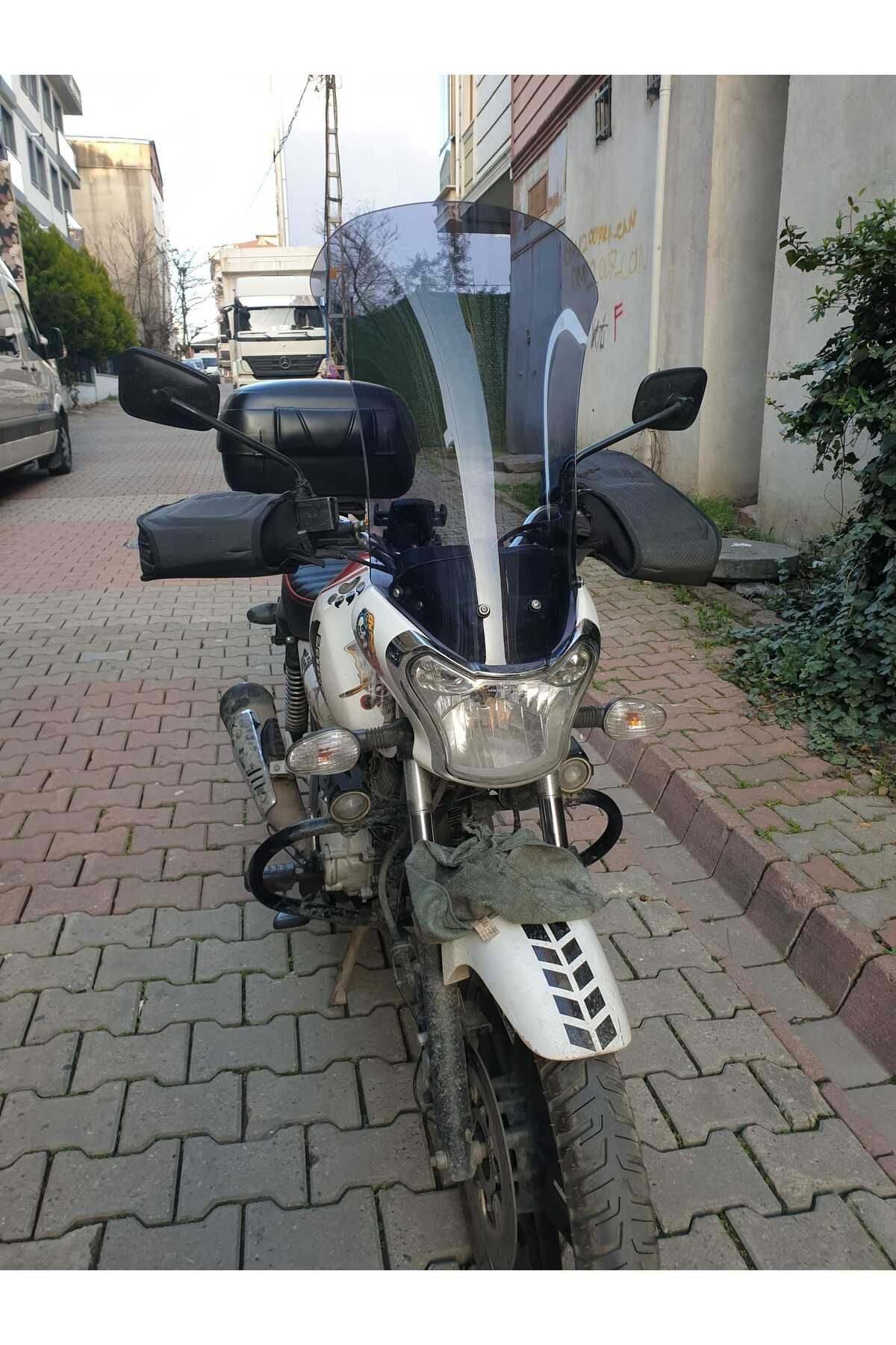 Bajaj V15 Siperlik Ön Cam 2017 2018 Model 57cm Füme Renkli 4mm ORTA BOYLU CAM