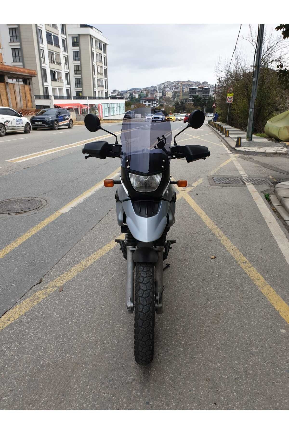Bmw F650 GS Siperlik Ön Cam 2004-2007 Model 45cm Füme Renkli ( 4 Delikli ) 4mm