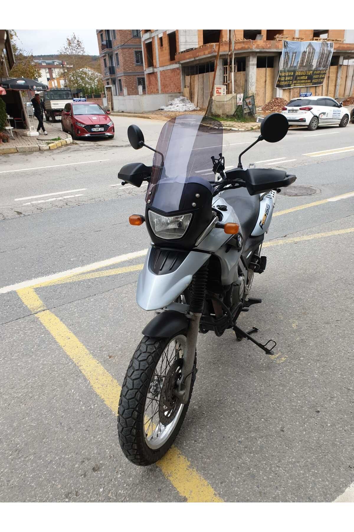 Bmw F650 GS Siperlik Ön Cam 2004-2007 Model 45cm Füme Renkli ( 4 Delikli ) 4mm