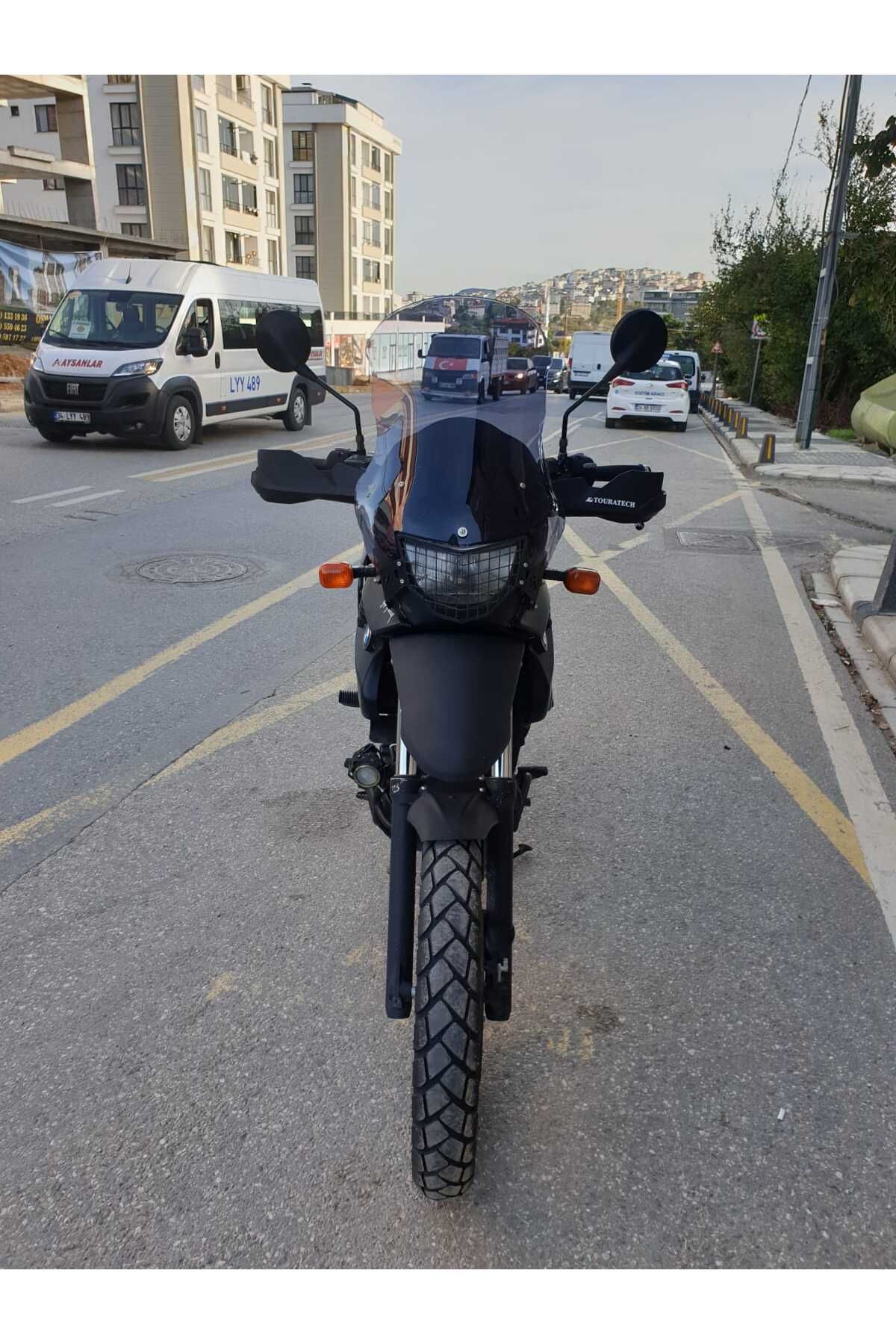 Bmw F650 GS Siperlik Ön Cam ( 3 Delikli ) 1999-2003 Model 58cm Füme Renkli 4mm