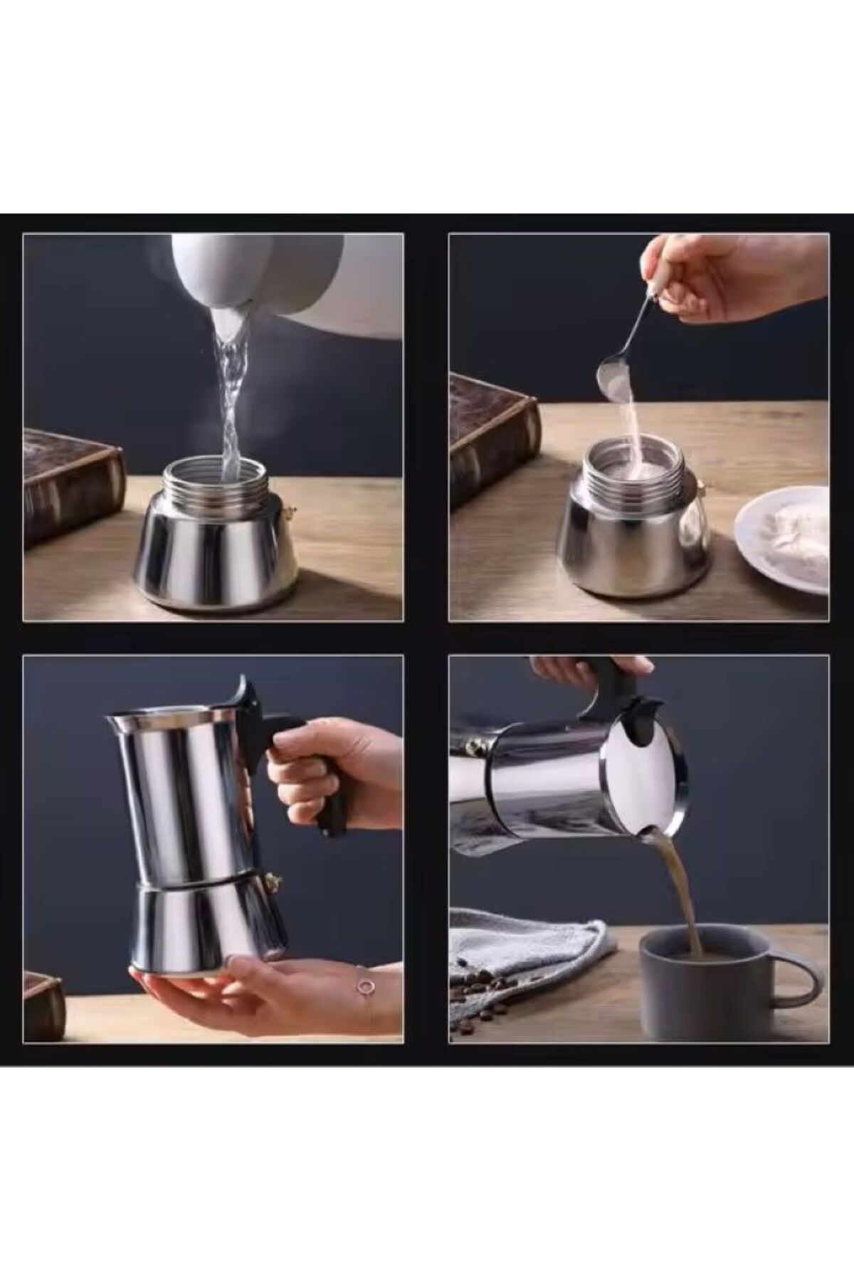 CeysimAVM Espresso Kahve Demleme Makinası Moka Pot 4 Fincanlık 450 ml