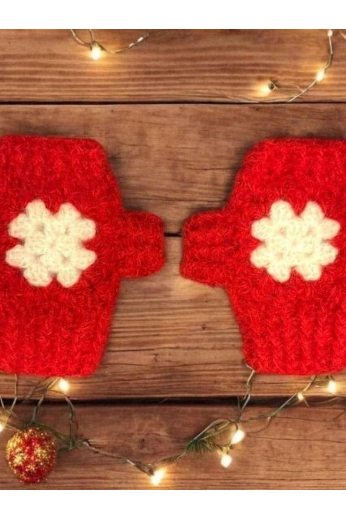 Zekids-New Year's Themed Handmade Hand Knitted Single Fingered Motif Gloves 2