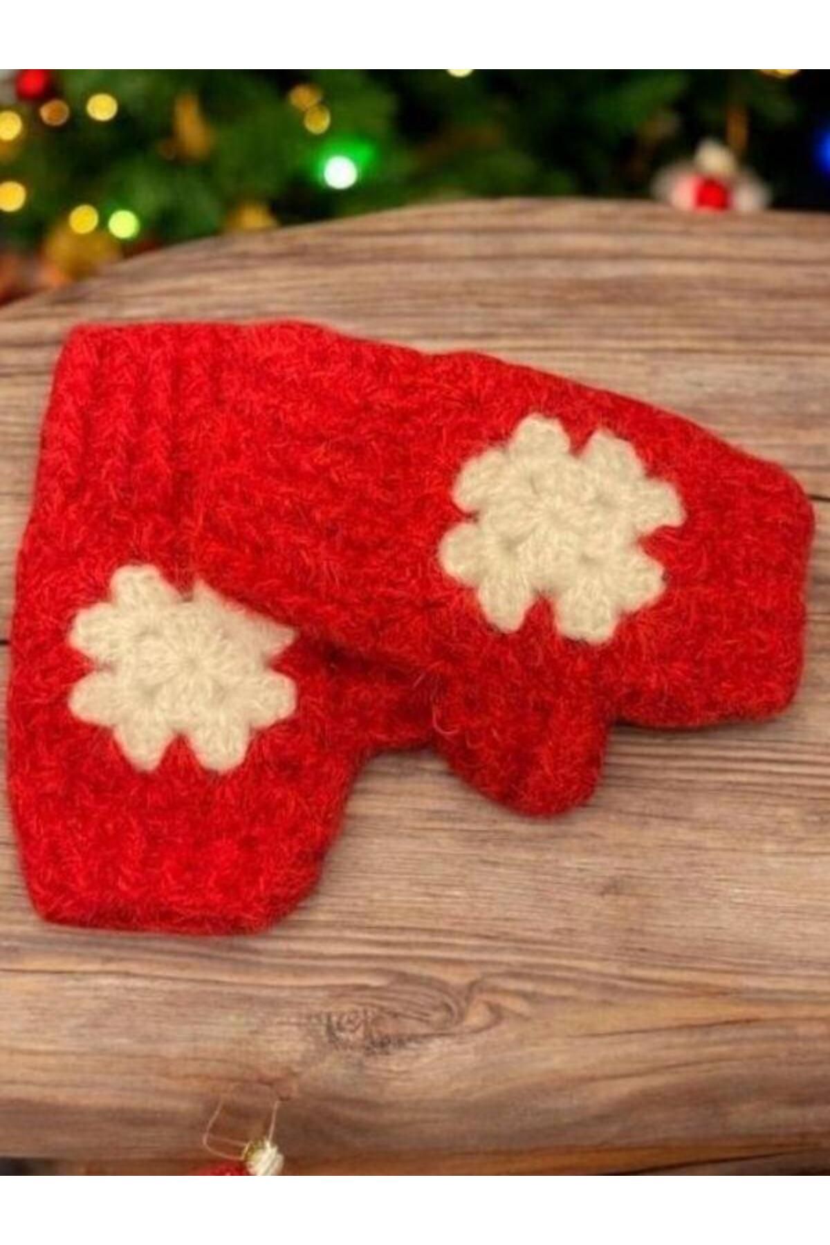 Zekids-New Year's Themed Handmade Hand Knitted Single Fingered Motif Gloves 4