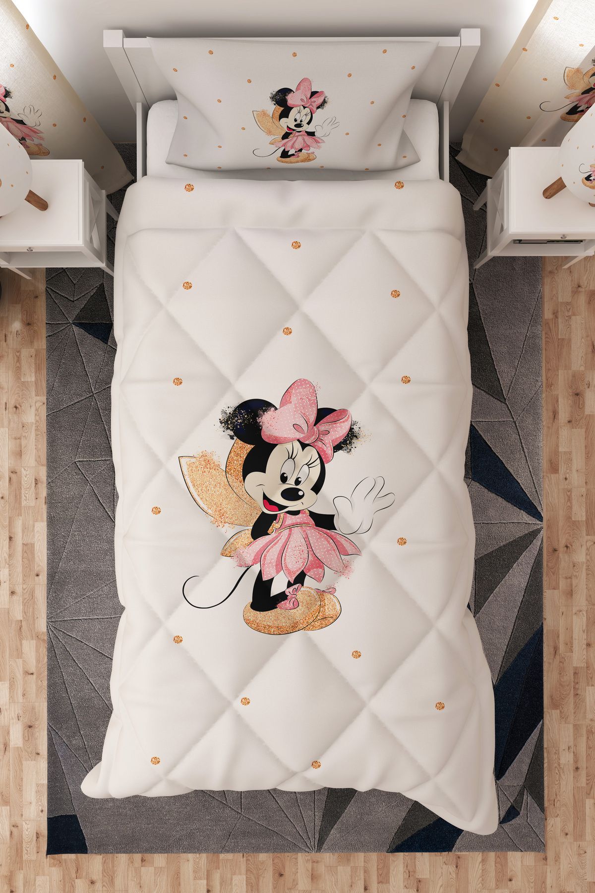 Talia Home Mickey Mouse Desenli Tek Kişilik Çocuk Yorganı Uyku Seti