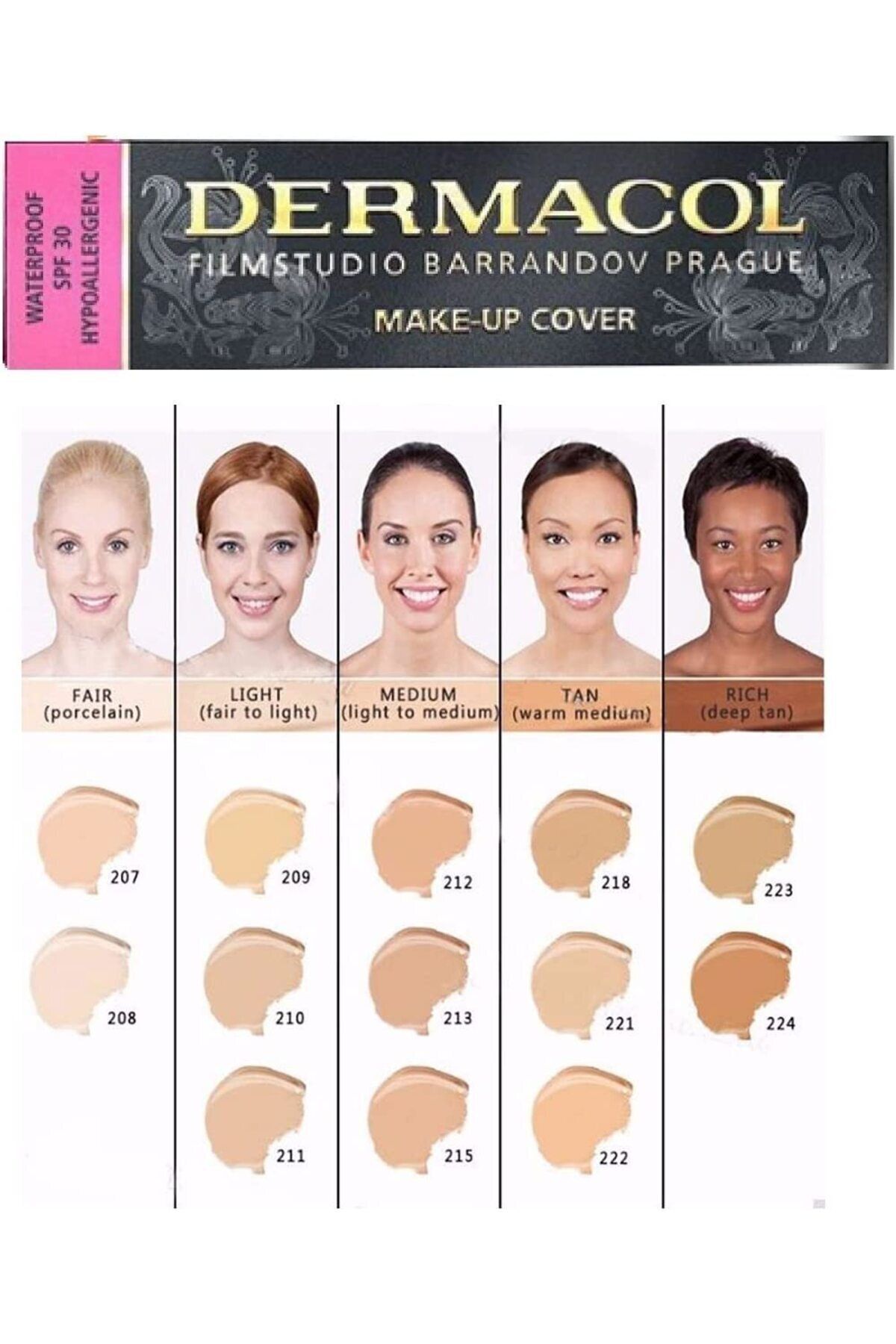 Dermacol-- Long-lasting waterproof full coverage liquid foundation For oily skin, 218 SPF30 7