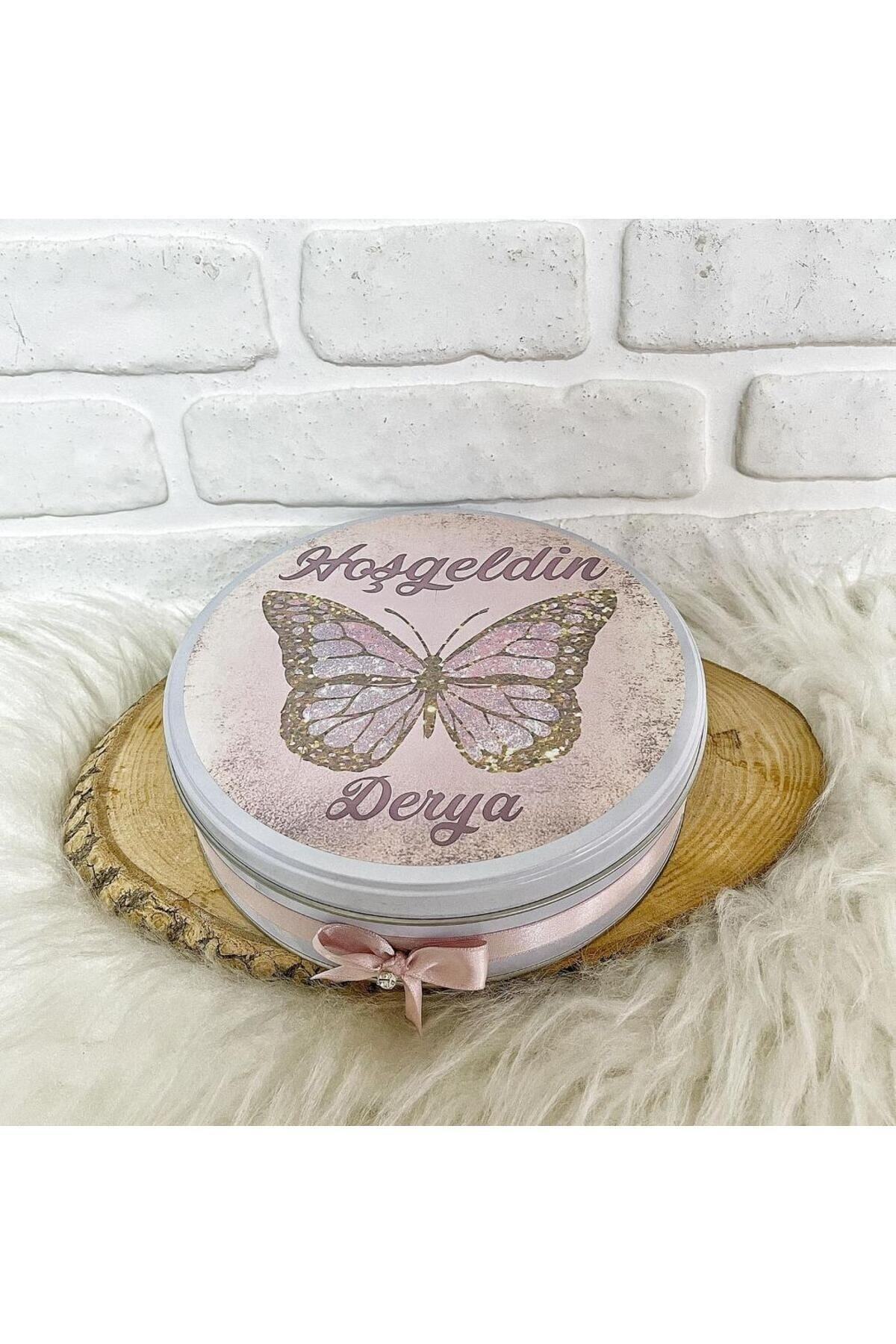 Angel Gift Chocolate 100 Adet Isme Özel Pembe Kelebek Hediyelik Hoşgeldin Kız Bebek Doğum Çikolatası fotoğrafı 6 (önizleme)