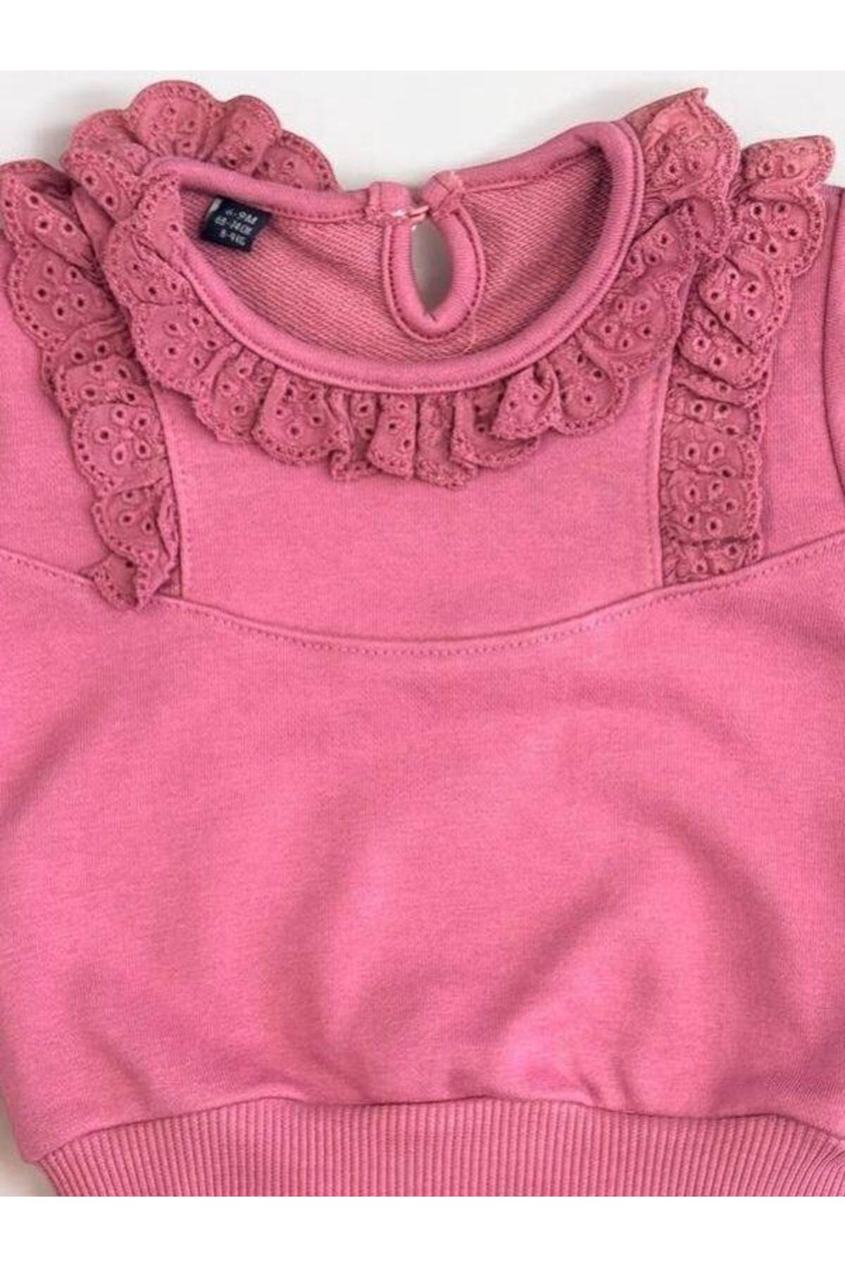 Zekids Kız  Bebek Çocuk Dantelli Eşofman Takım fotoğrafı 6 (önizleme)