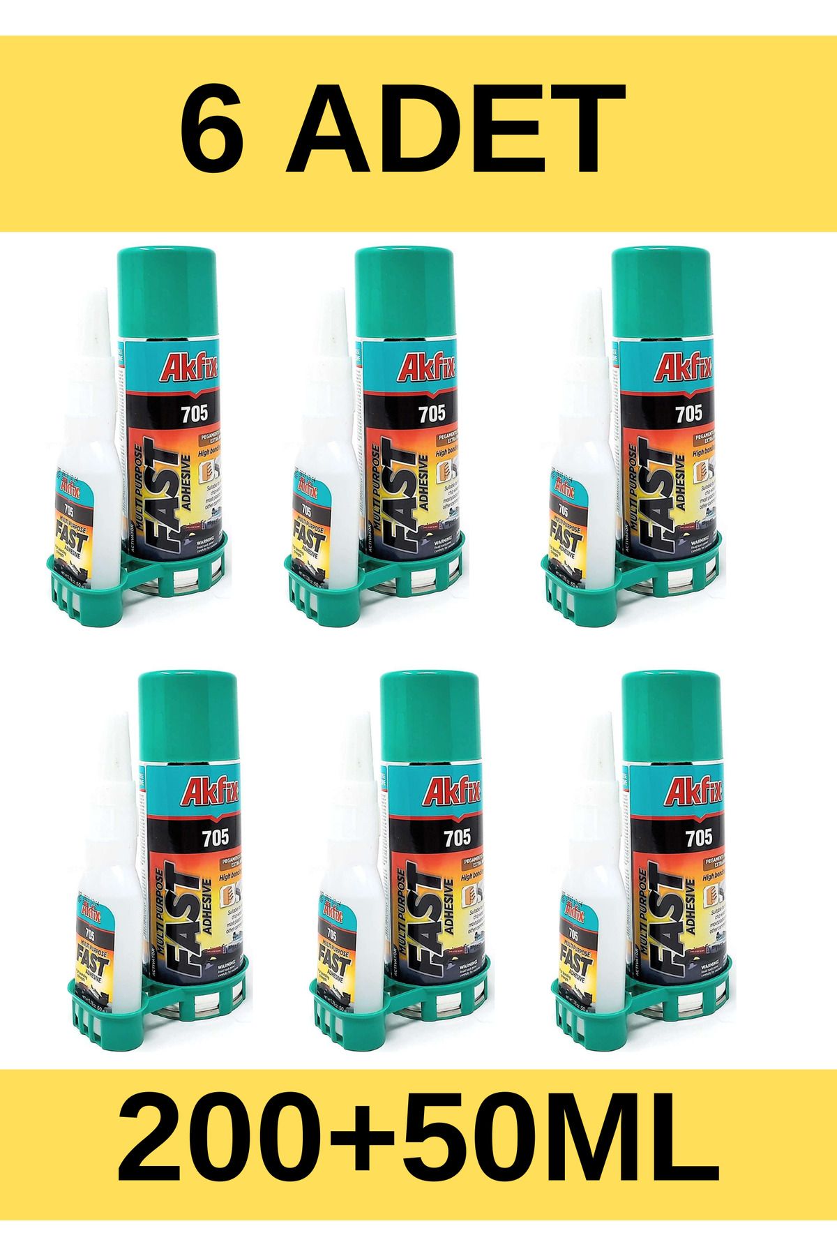 Akfix 705 HIZLI YAPIŞTIRICI MDF KİT 200ML+50G 6 ADET