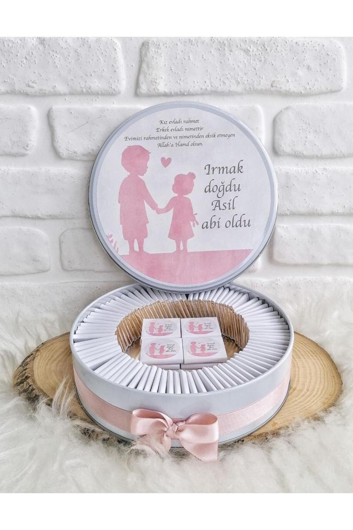 Genel Markalar 100 Adet Isme Özel Abi Kız Kardeş Temalı Hediyelik Kız Bebek Doğum Çikolata fotoğrafı 4 (önizleme)