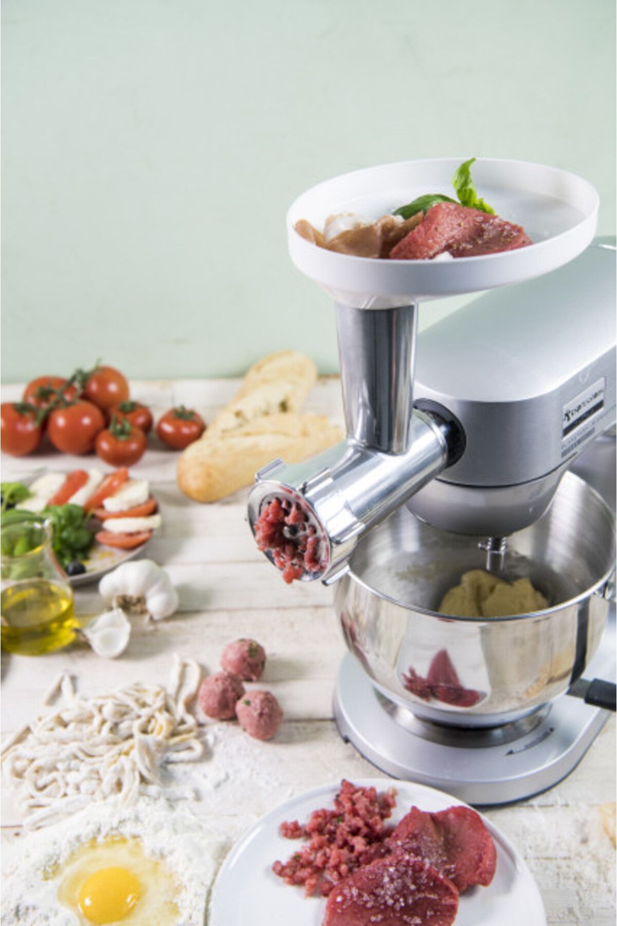 Espressions-Robot bucatarie MixMasterCombo, 1200W,inox 4,5L, tocat carne, 12 viteze,LCD 6