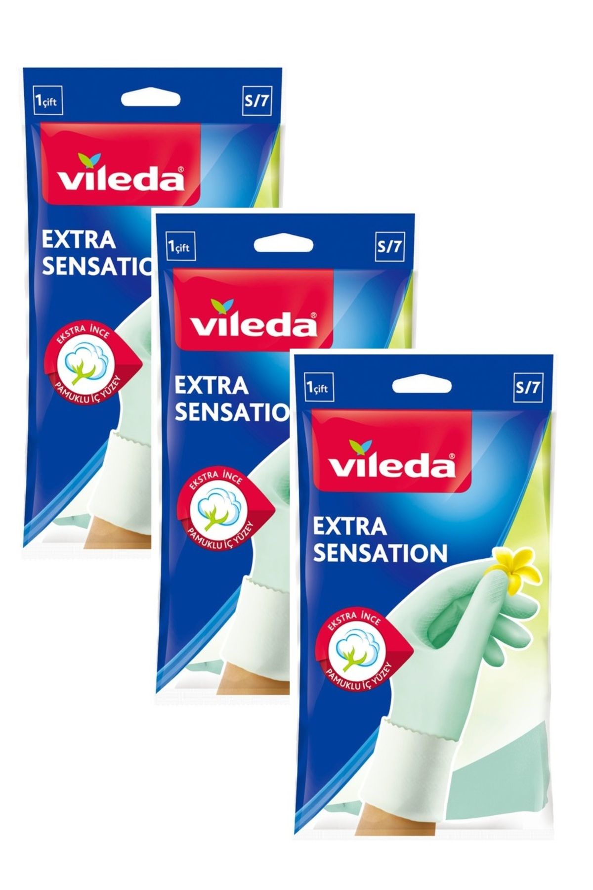 Vileda Extra Sensation Temizlik Bulaşık Ediveni Küçük  Boy S/7 x 3 Paket