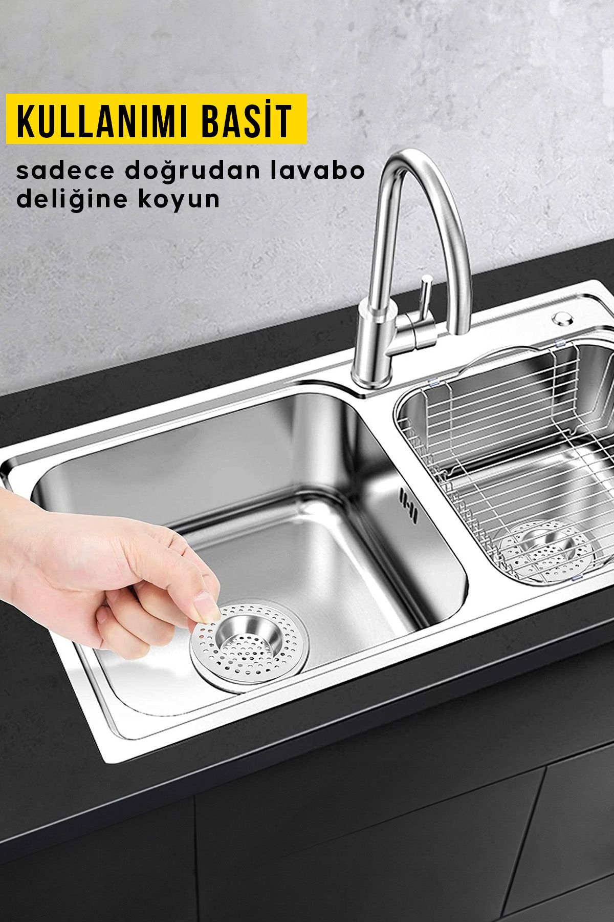 çt çeçem ticaret ( 2 Adet ) Mutfak Lavabo Küvet Banyo Tıkacı Ev Ofis Stüdyo Banyo Gider Tıpası Kapağı Tıkaç Süzgeç