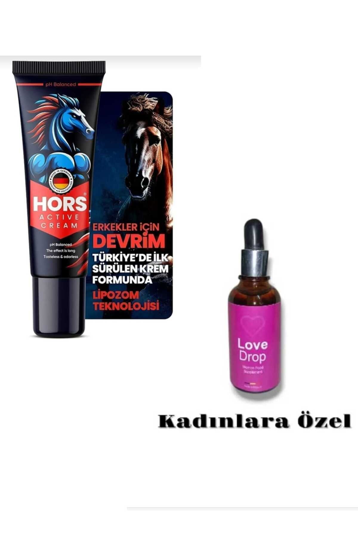 Hors Active Cream Erkeklere Özel Etkili Krem X Kadınlara Özel Aşk Arttırıcı Damla