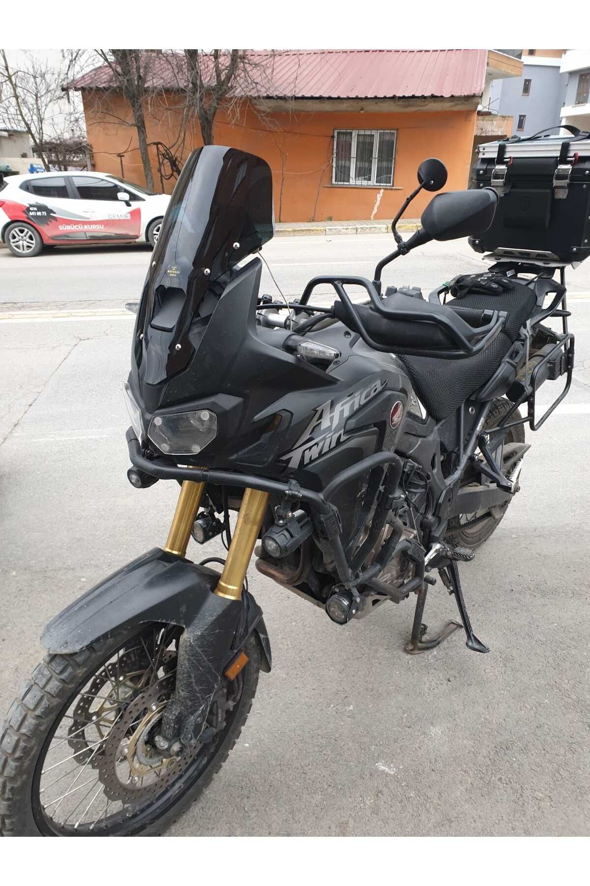 Honda Afrika Twin CRF 1000 Ön Cam 2016 2020 Model 55cm Siyah Renkli 4mm UZUN CAM