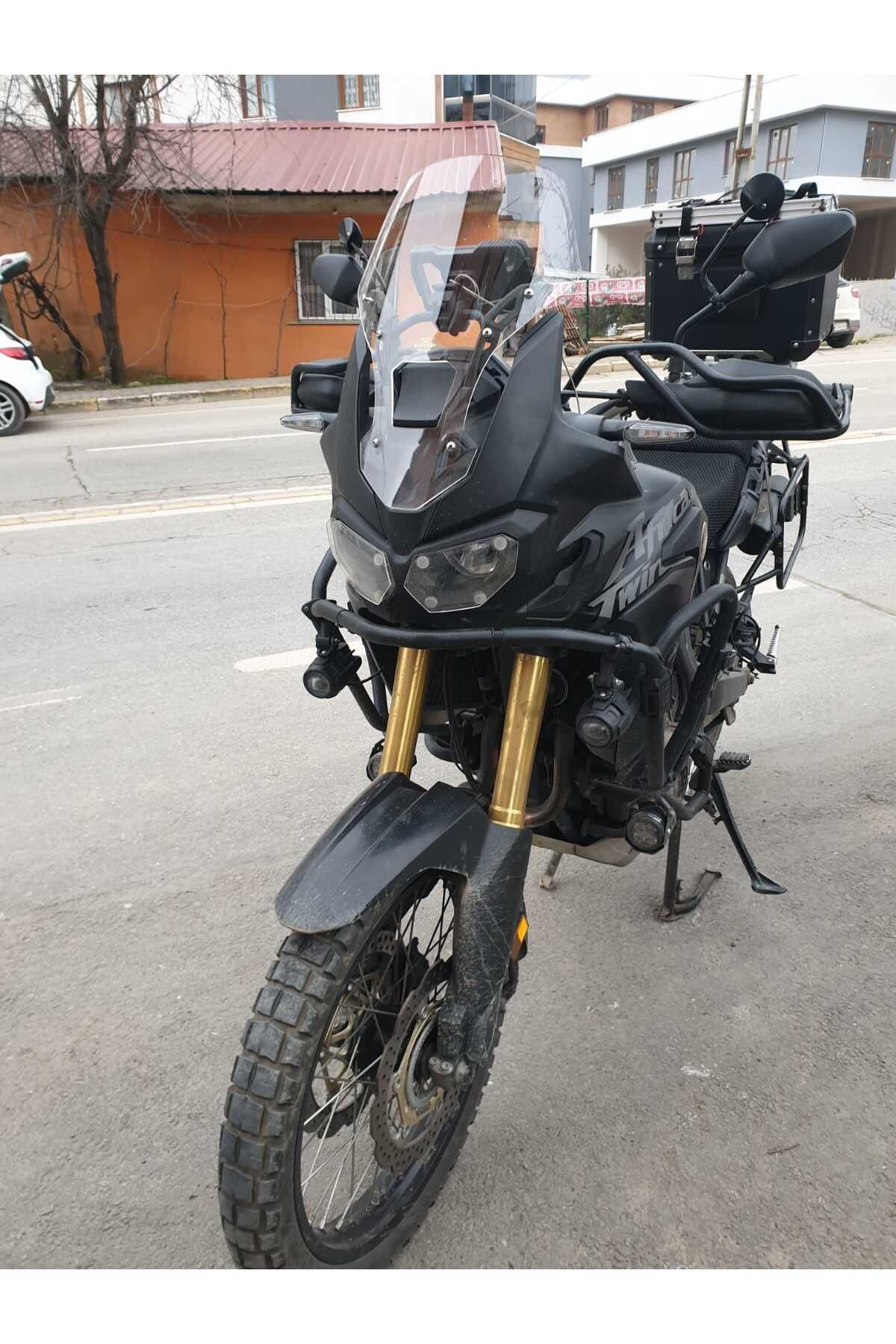 Honda Afrika Twin CRF 1000 Ön Cam 2016 2020 Model 45cm Şeffaf Renkli 4mm KISA CAM