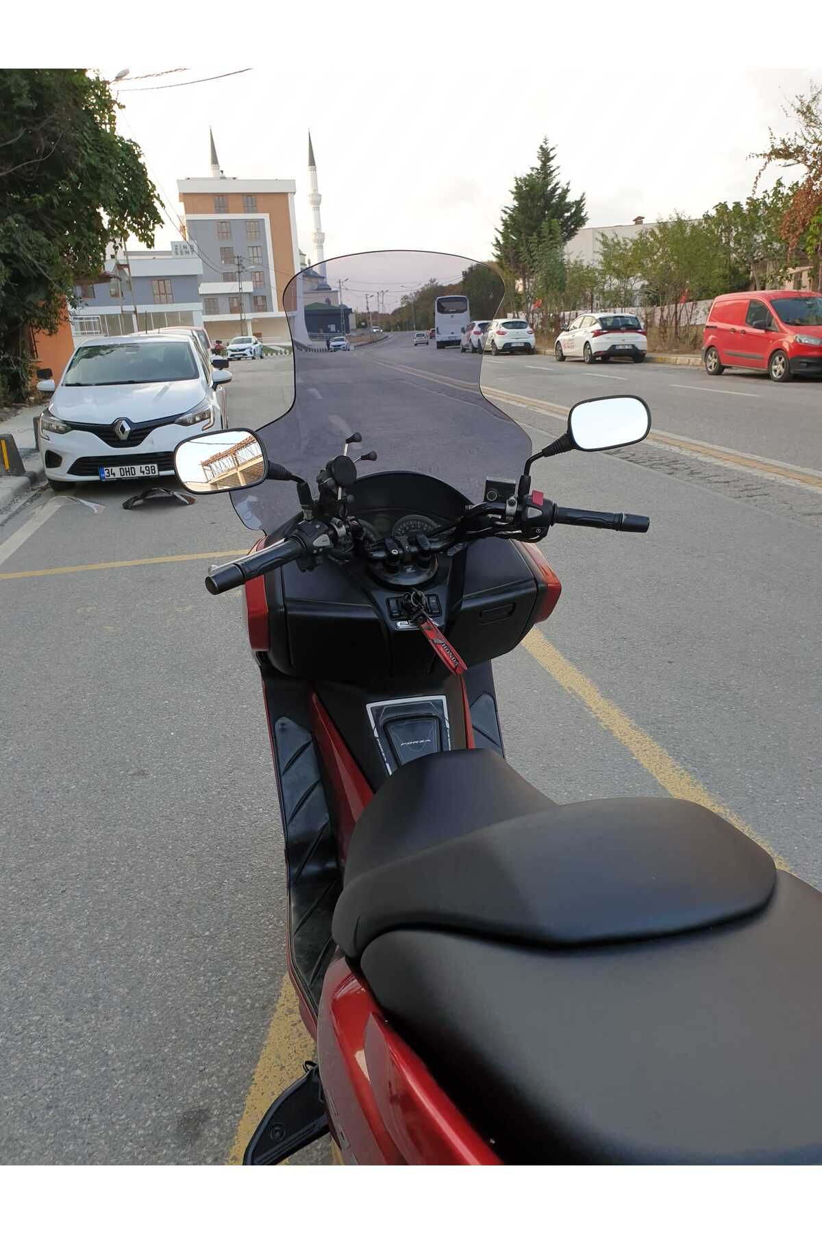 Honda Forza 300 Siperlik Ön Cam 2014-2017 Elcikli 78cm Füme Renkli 4mm UZUN CAM