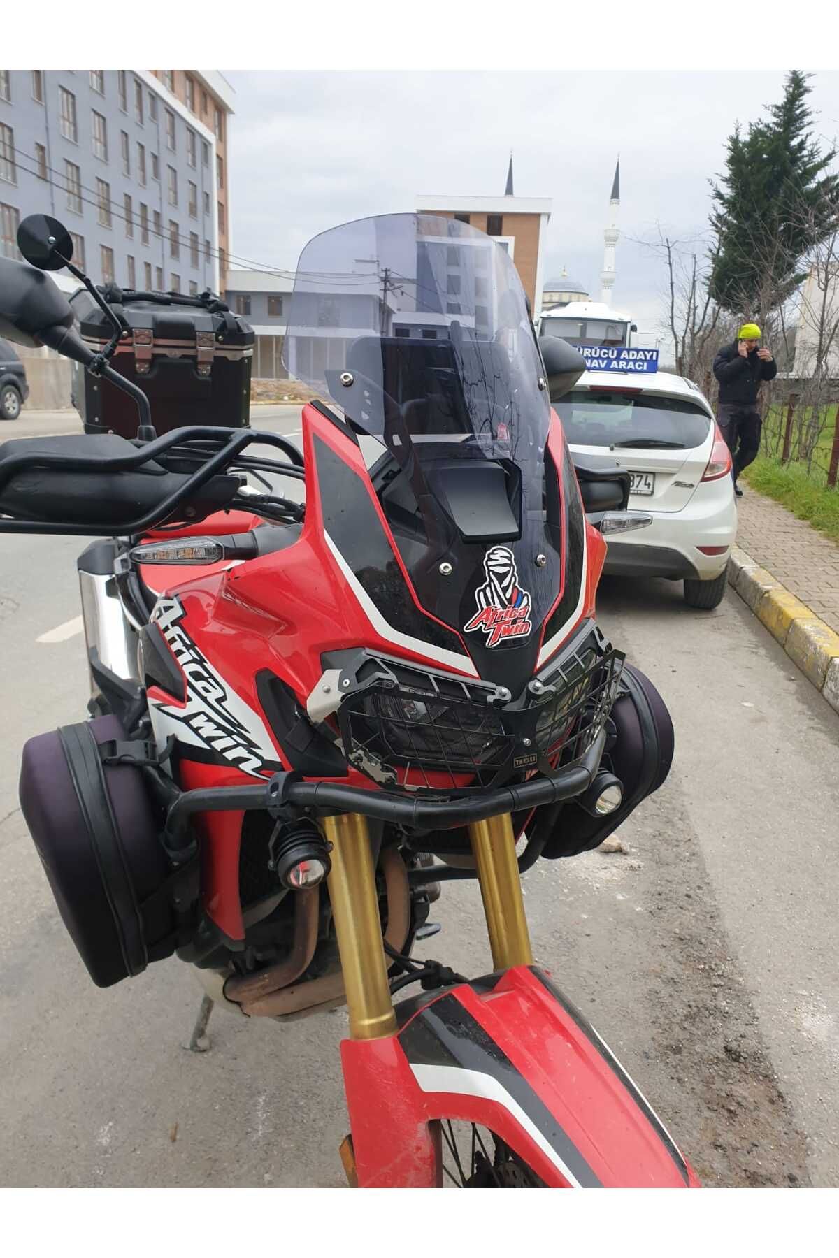 Honda Afrika Twin CRF 1000 Ön Cam 2016 2020 Model 55cm Açıkfüme Renkli 4mm UZUN CAM