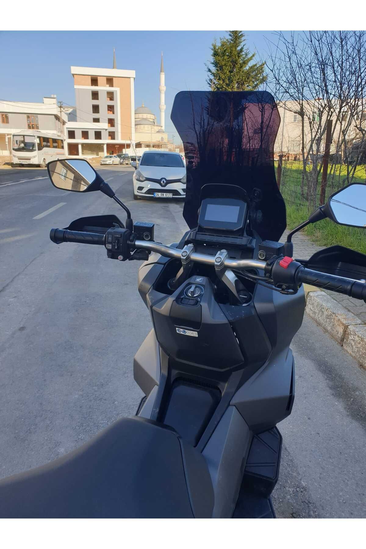 Honda Adv 350 Siperlik Ön Cam 2023-2025 Model 60cm Siyah Renkli 4mm ORTA BOYLU CAM