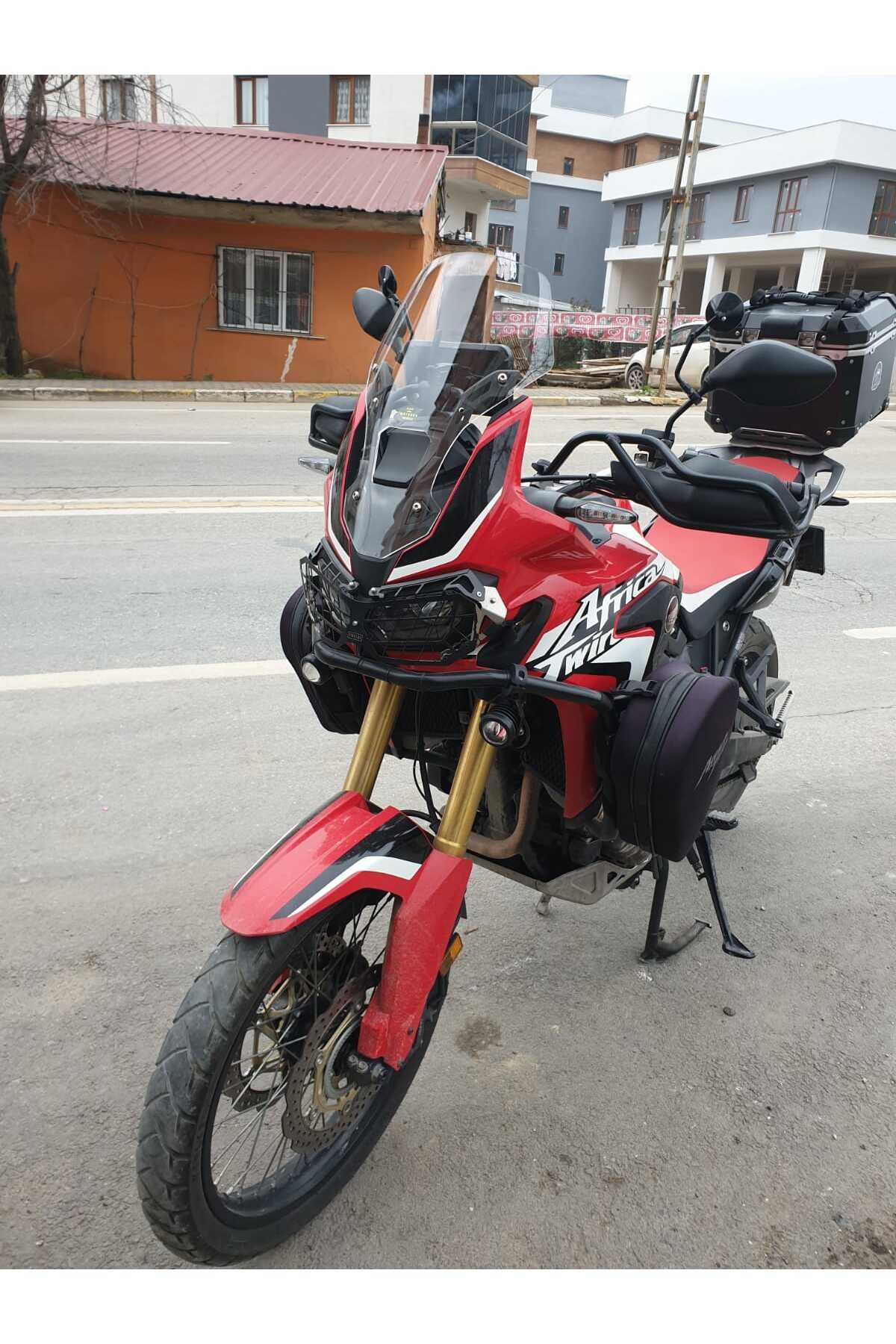 Honda Afrika Twin CRF 1000 Ön Cam 2016 2020 Model 45cm Şeffaf Renkli 4mm KISA CAM