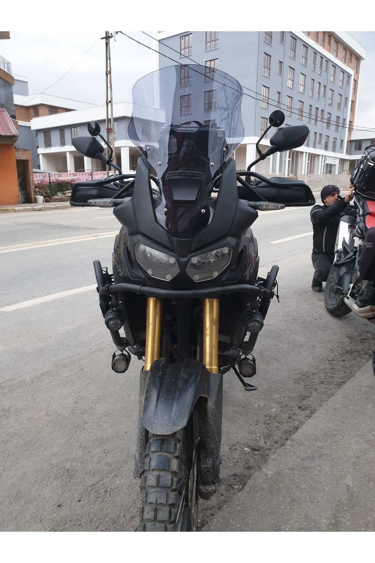 Honda Afrika Twin CRF 1000 Ön Cam 2016 2020 Model 45cm Açıkfüme Renkli 4mm KISA CAM