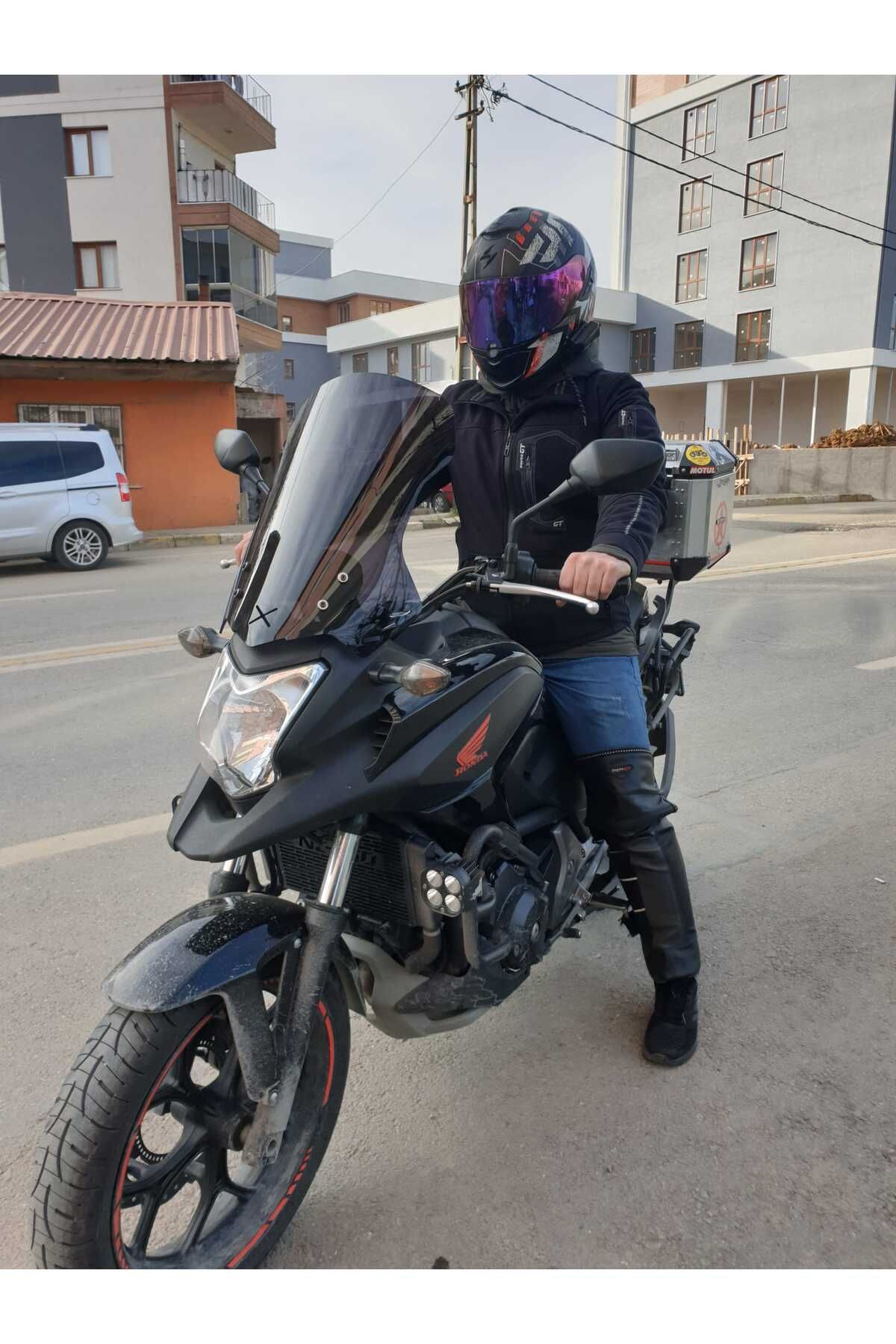 Honda NC 700 750 X Siperlik Ön Cam 2012 2015 Model 59cm Siyah Renkli 4mm UZUN CAM