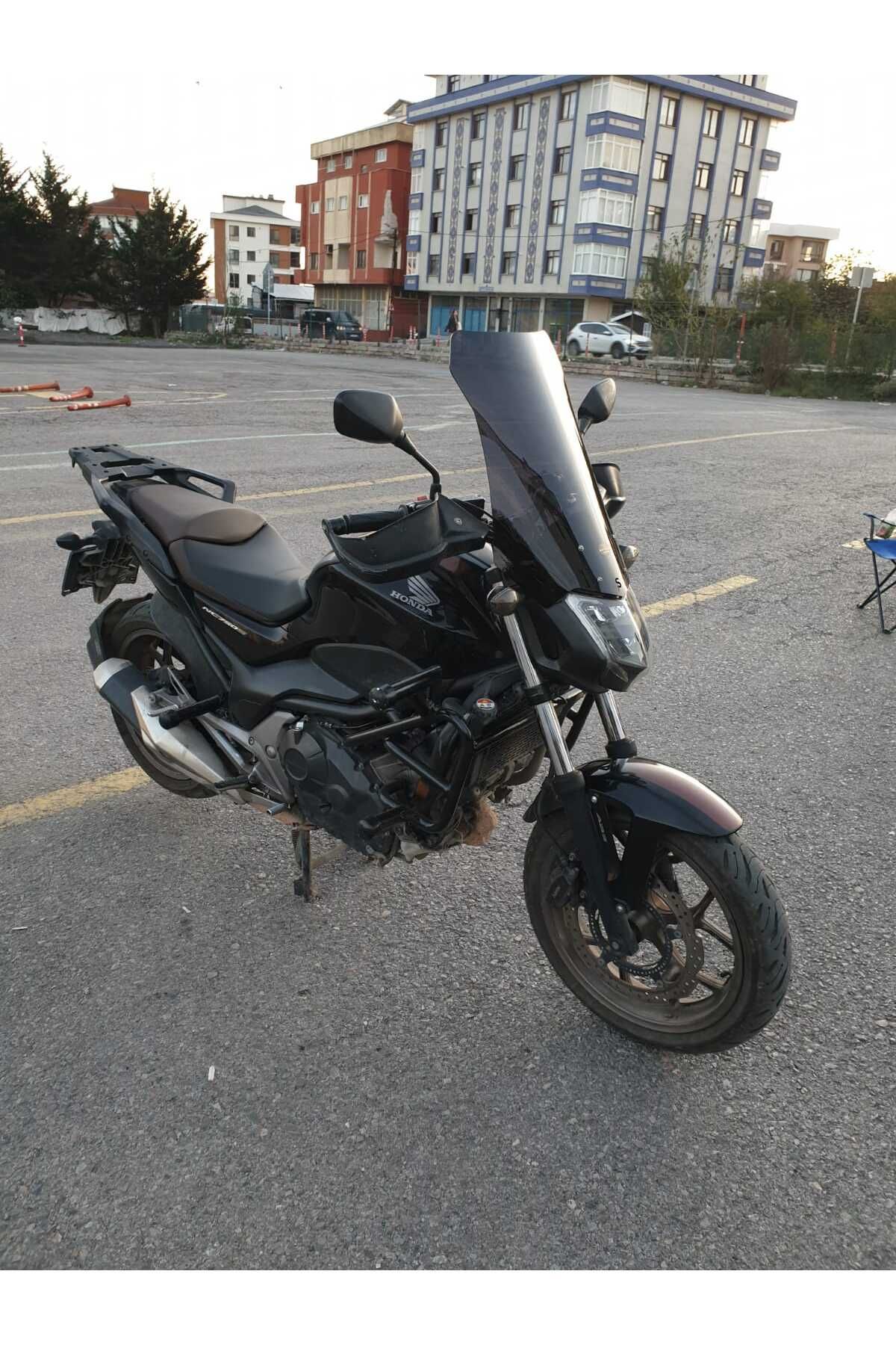 Honda NC 700 750 S Siperlik Ön Cam 2012 2020 Model 50cm Siyah Renkli 4mm ORTA BOYLU CAM
