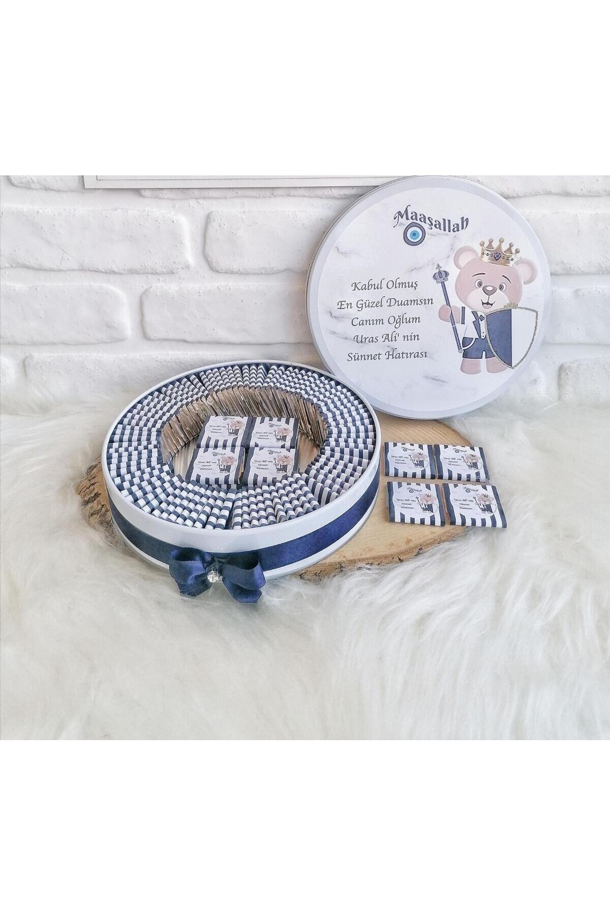 Genel Markalar 50 Adet Isme Özel Ayıcıklı Sünnet Hatırası Hediyelik Erkek Bebek Çikolatası fotoğrafı 3 (önizleme)