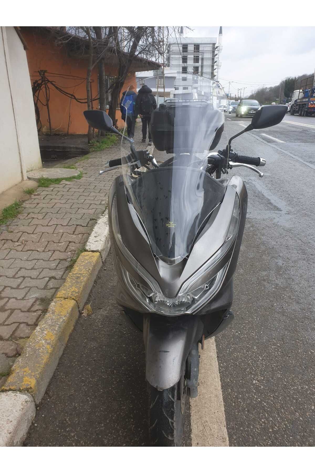 Honda Pcx Siperlik Ön Cam 2018 2020 Model 65cm Şeffaf Renkli 4mm ORTA BOYLU CAM
