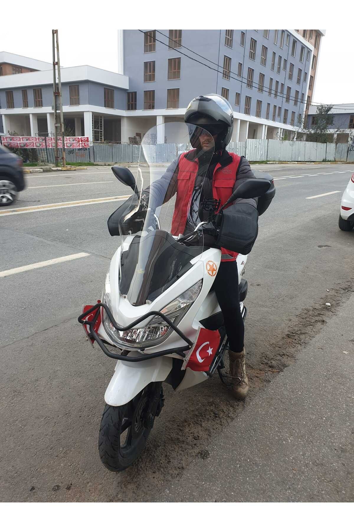Honda Pcx Siperlik Ön Cam 2014 2017 Model 83cm Şeffaf Renkli 4mm UZUN CAM