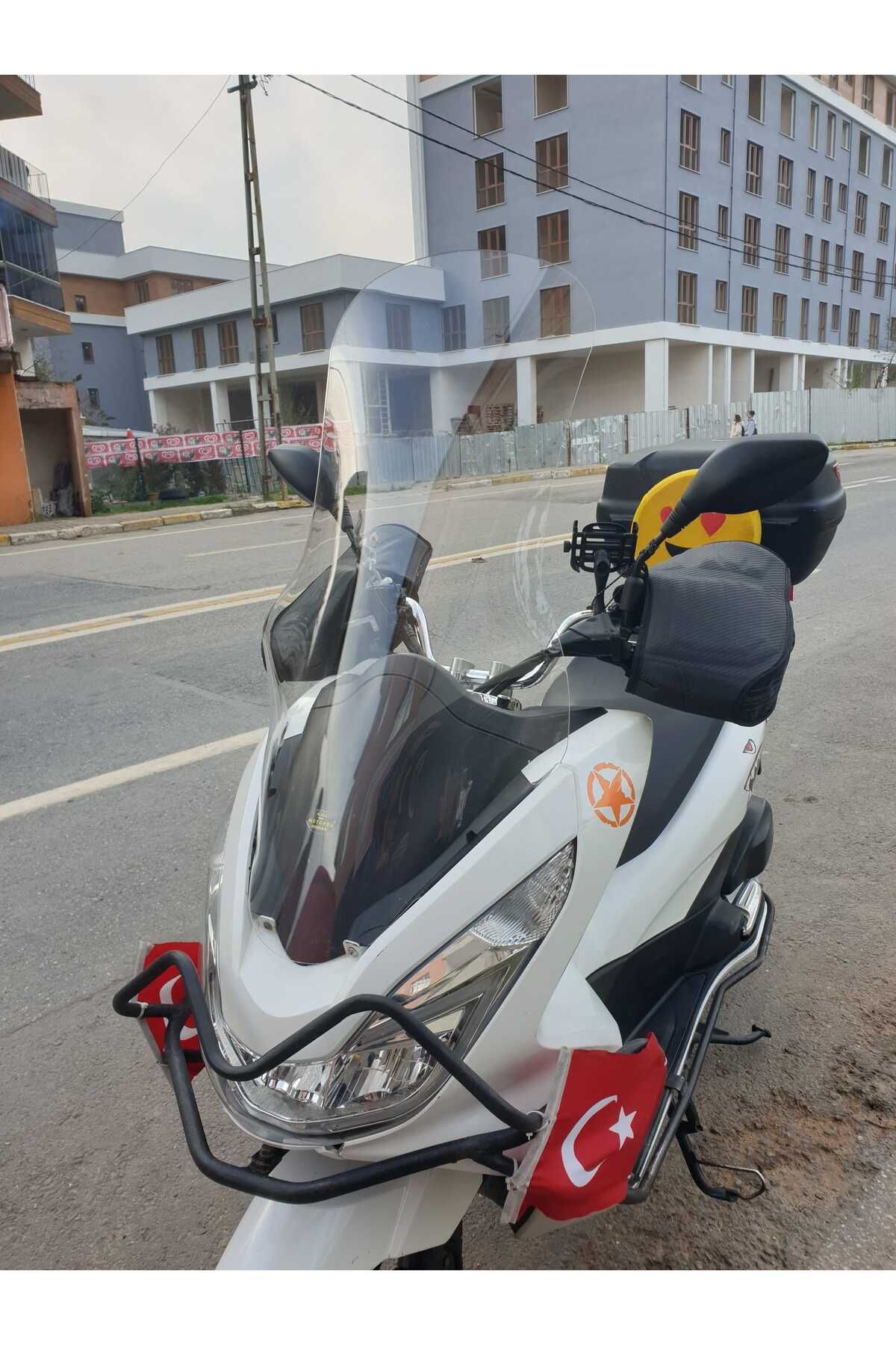 Honda Pcx Siperlik Ön Cam 2014 2017 Model 83cm Şeffaf Renkli 4mm UZUN CAM