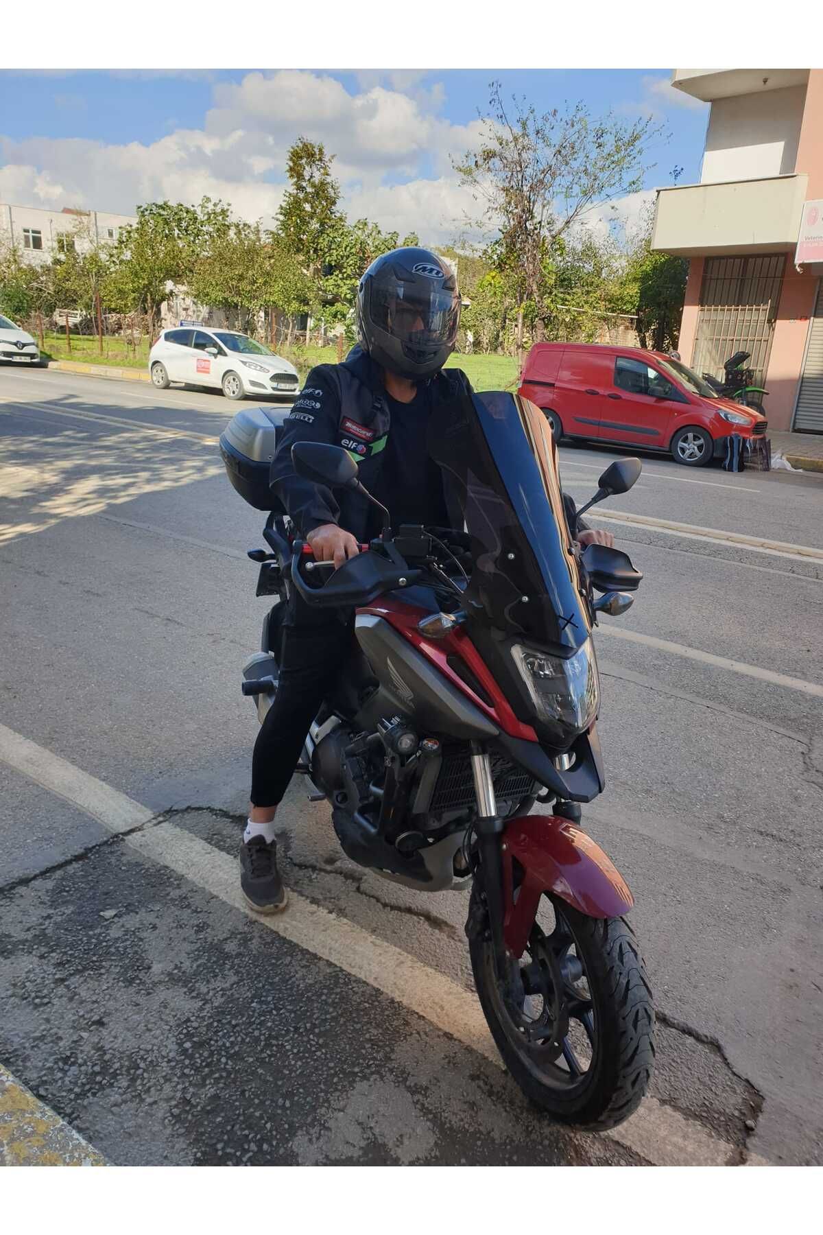 Honda NC 700 750 X Siperlik Ön Cam 2016 2020 Model 59cm Siyah Renkli 4mm UZUN CAM