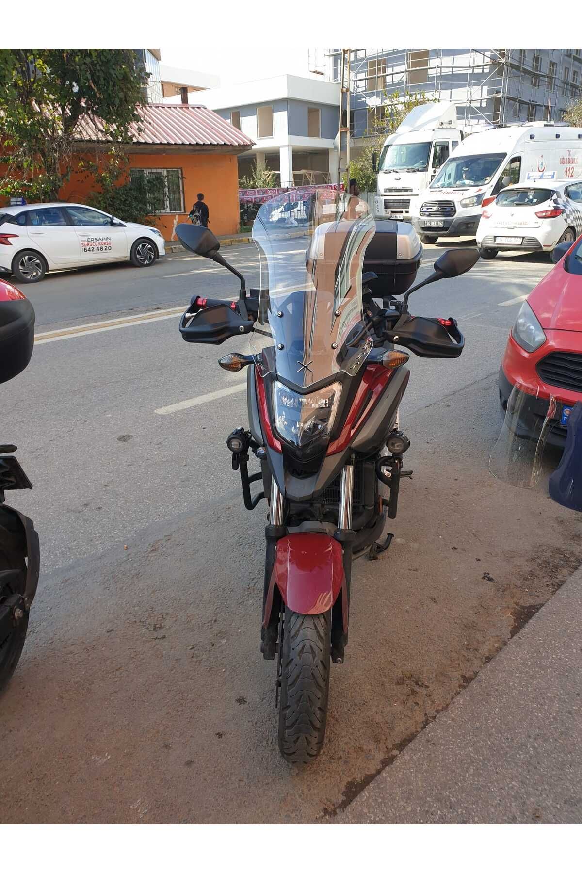 Honda NC 700 750 X Siperlik Ön Cam 2016 2020 Model 50cm Şeffaf Renkli 4mm ORTA BOYLU CAM