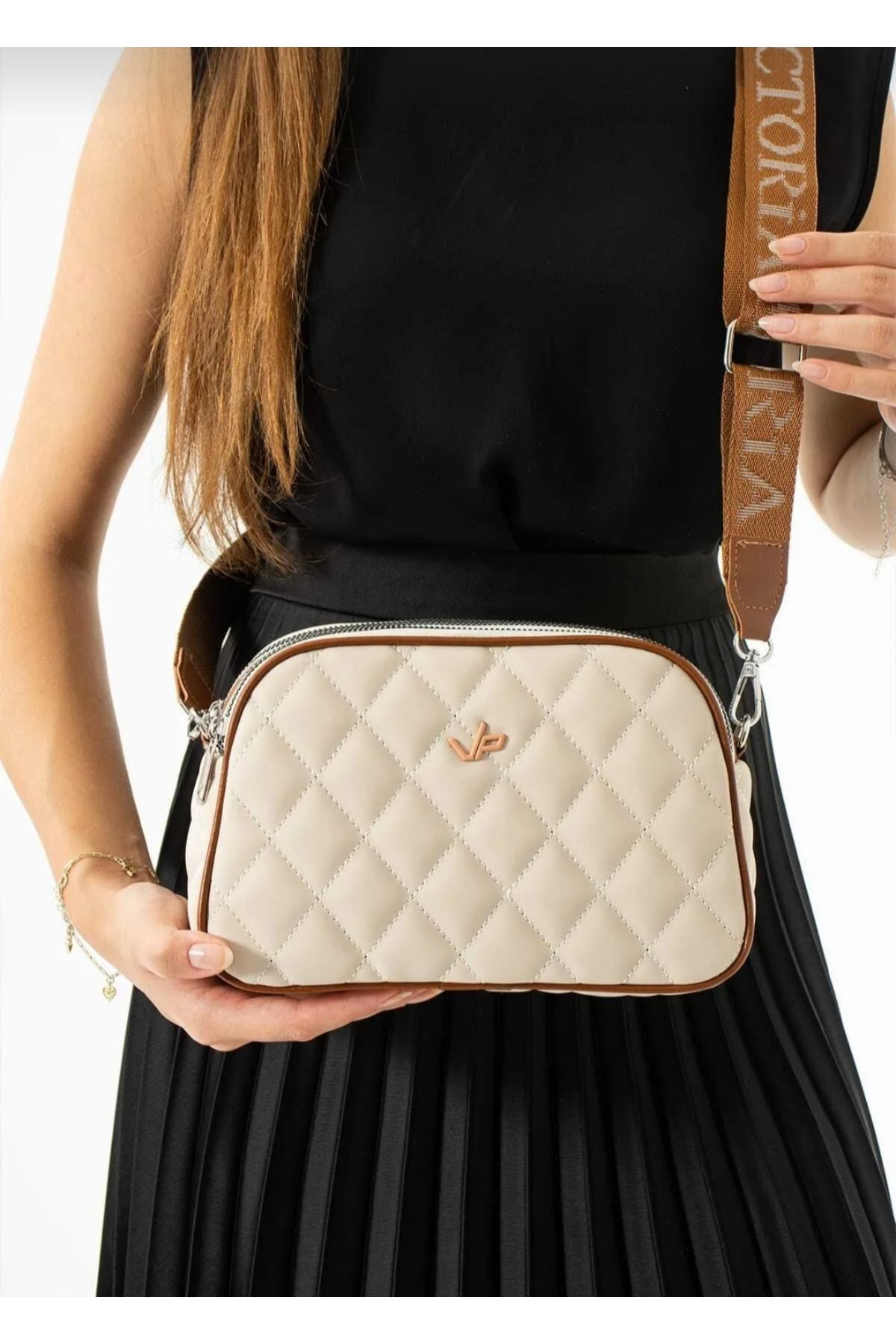 GP GUES POLO-Women's Quilted Soft Leather Multi Compartment Multi Use Shoulder and Crossbody Bag 2