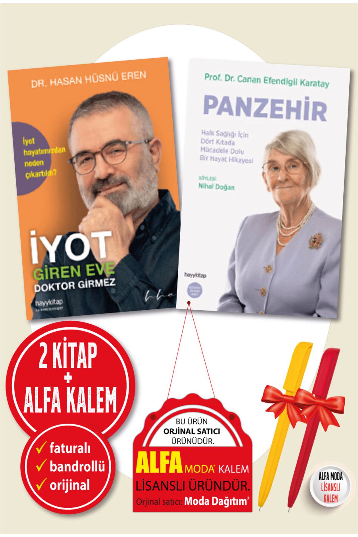 hayykitap Alfa Kalem+İyot Giren Eve Doktor Girmez+Panzehir(Hasan Hüsnü Eren,Canan Karatay)YENİ 2 Kitap Sağlık