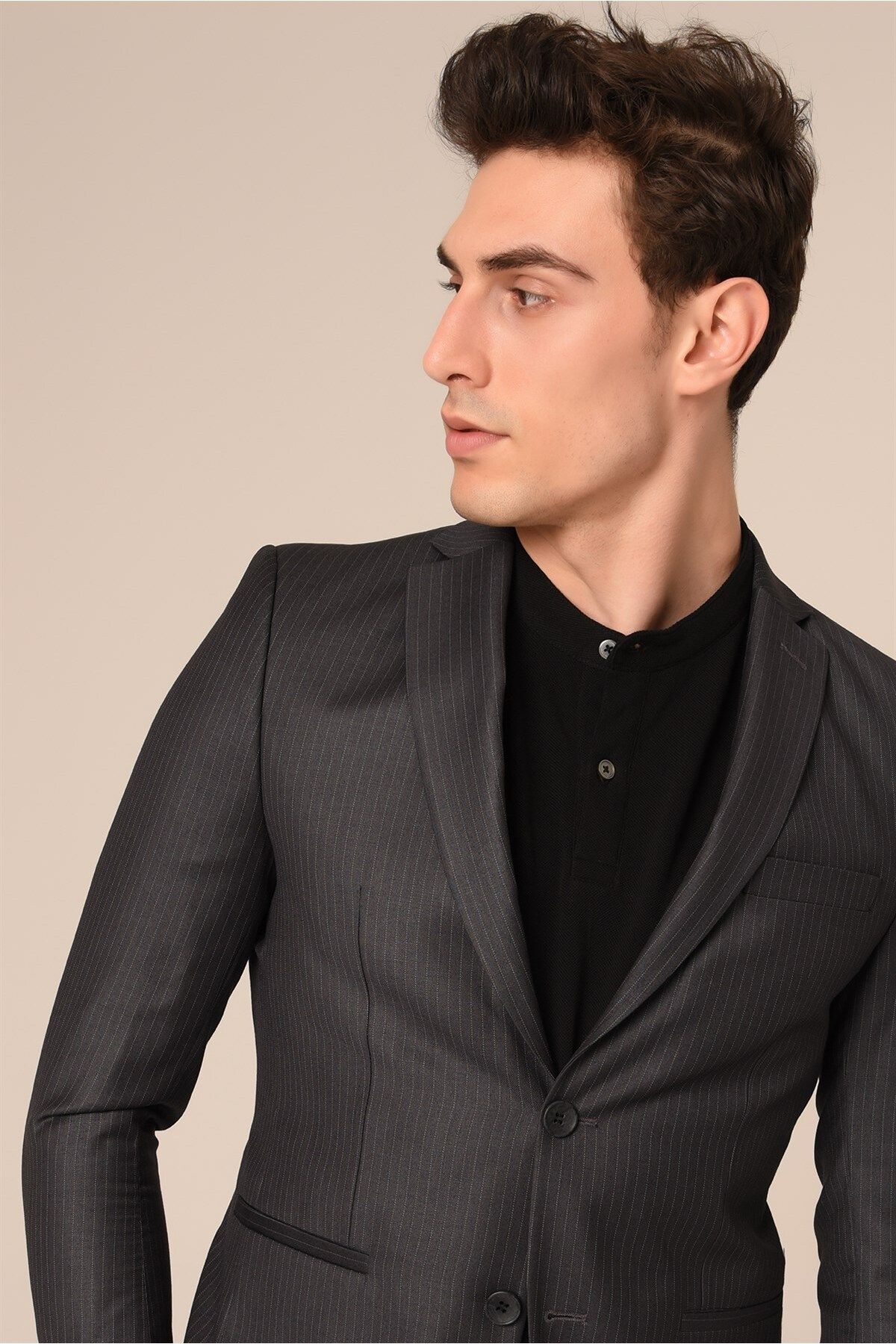 AGUSTİNİ-Agustini Smoked StripedSlimFit Suit -JoggerPants 3