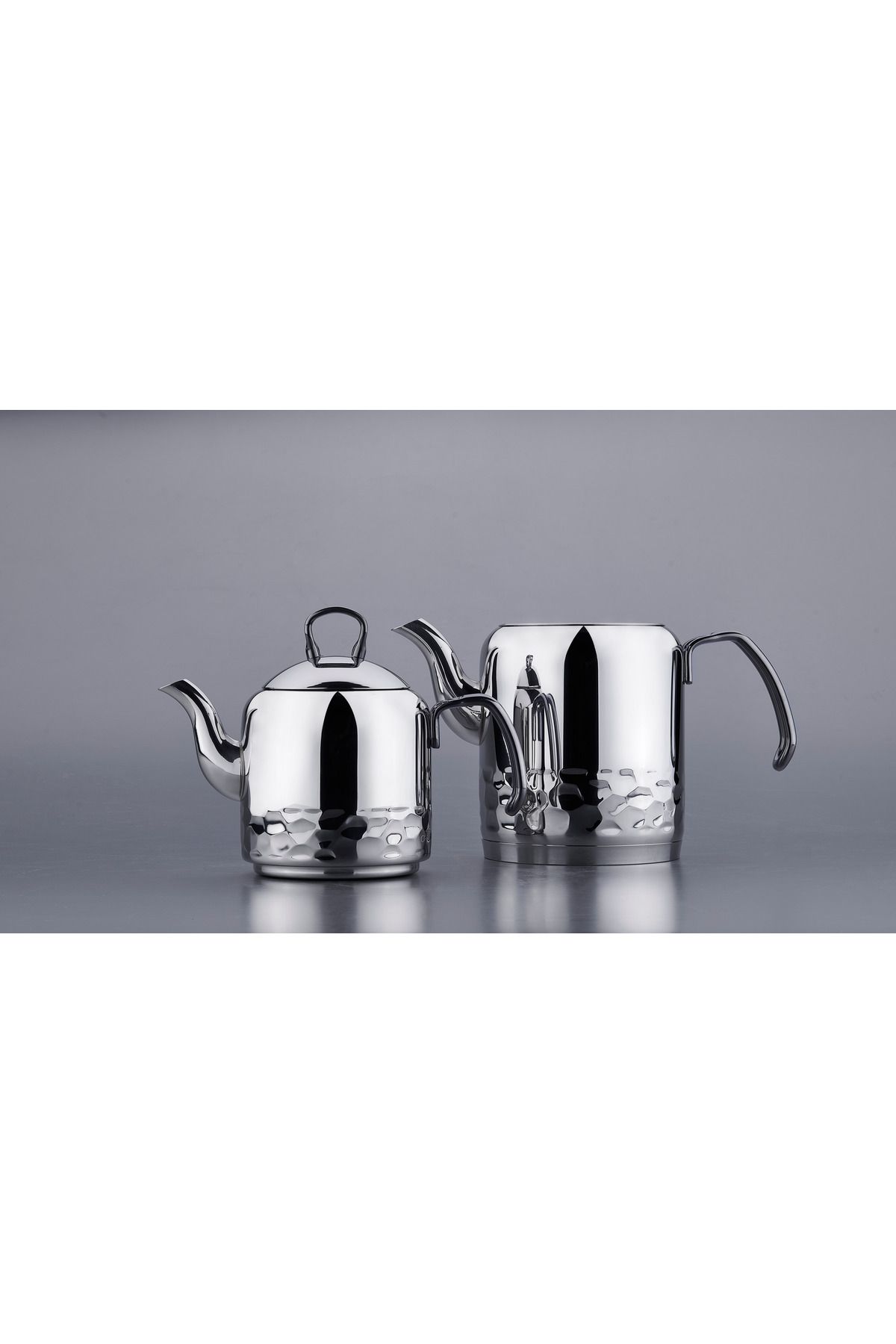 KORKMAZ-Erna Stainless Steel Teapot Set With A Distinctive Design, Capacity Of 1.2 Liters. / 2.2 Liters. 3