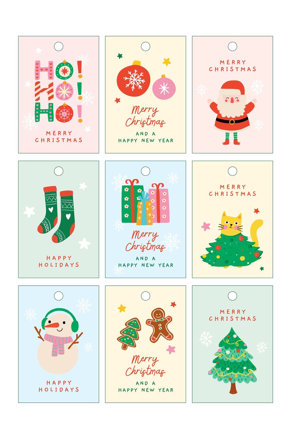 sandal hediyelik Yılbaşı Noel Hediyesi kartları (Christmas Gift Tags)