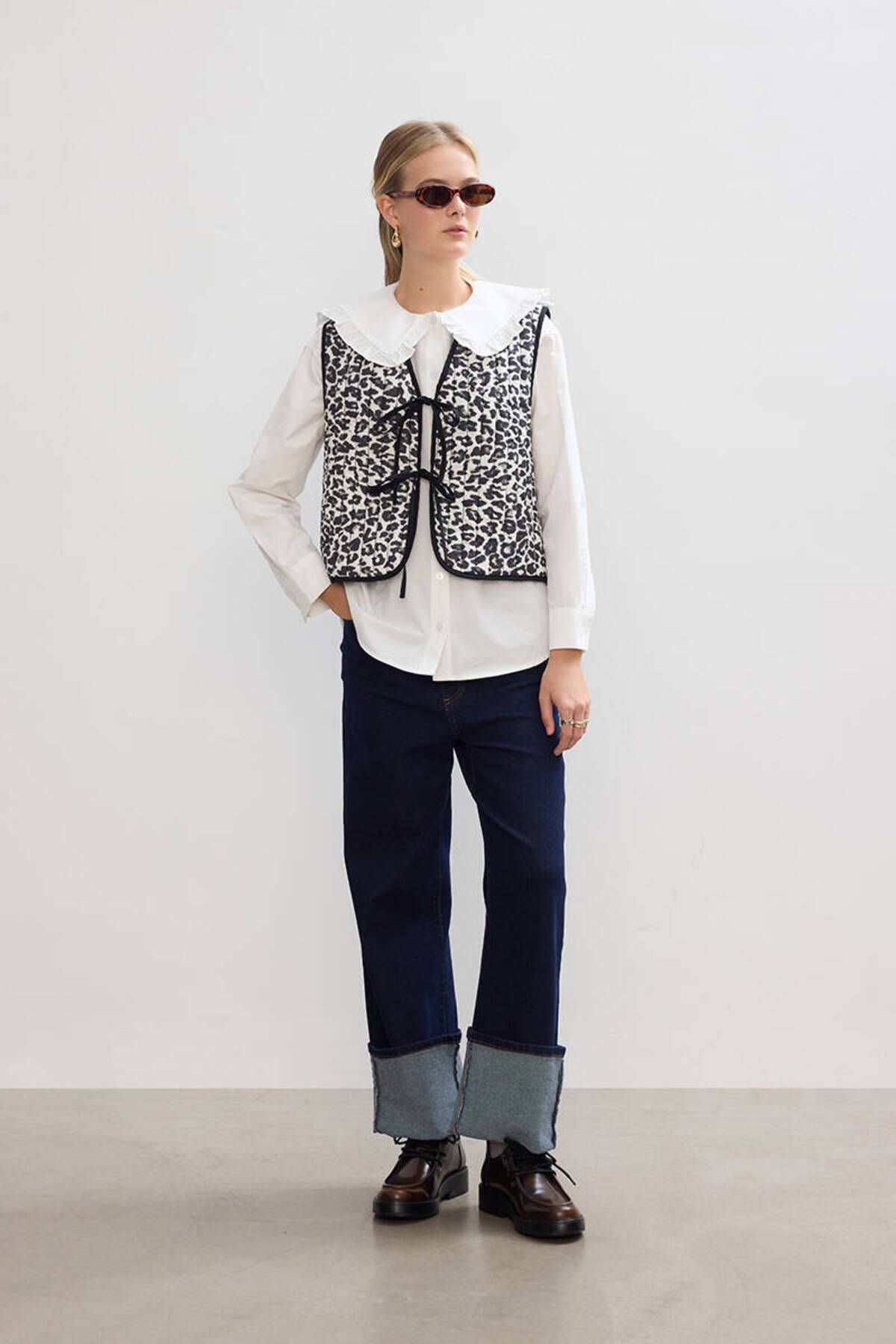 BE BLUE-Leopard Quilted Vest 4