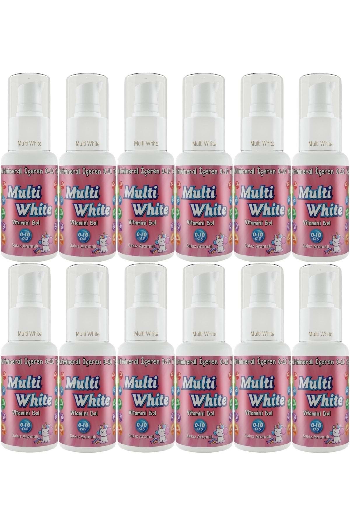 Multi White Diş Macunu 50ml Sakız Aromalı Bol Vitaminli (0-10 YAŞ) (12 Lİ SET)