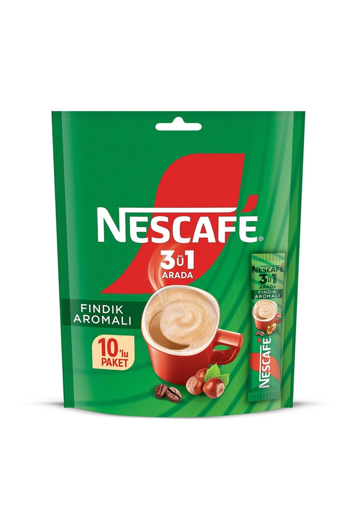 Nescafe 3 Ü 1 Arada Fındık Aromalı 10'lu Paket 175 gr Paket (3 ADET)