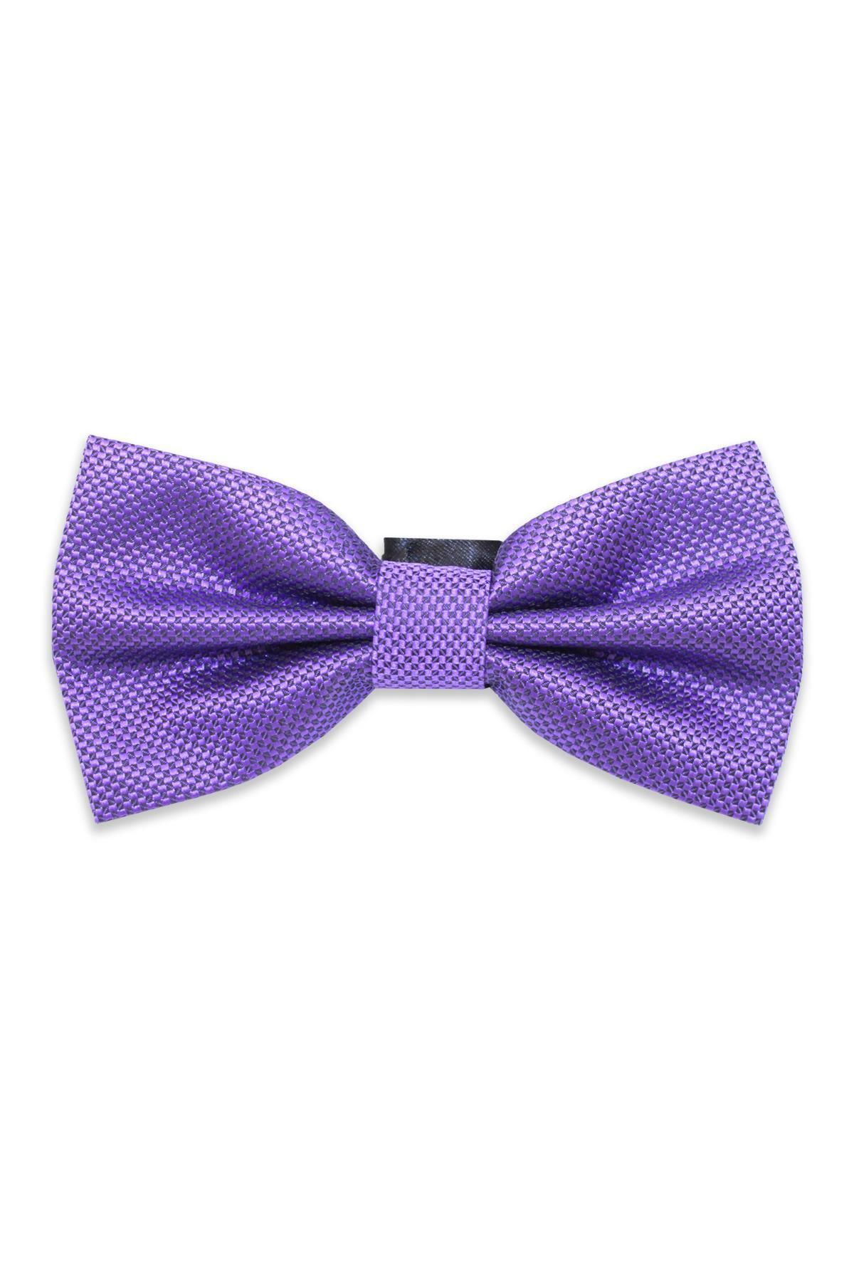 Fitmens-Men's Bow Tie Dobby Patterned Pn02 - Purple Black 1