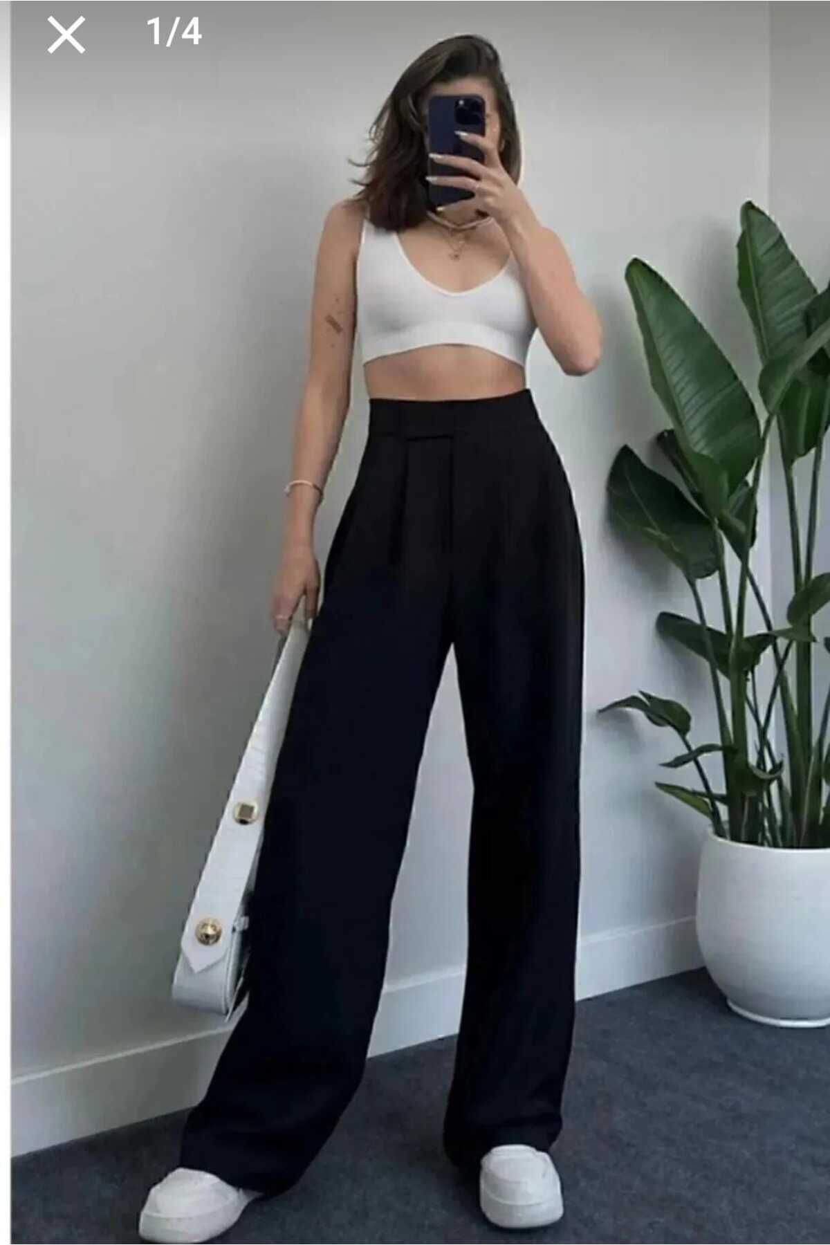 pantalon plazzo à jambes larges